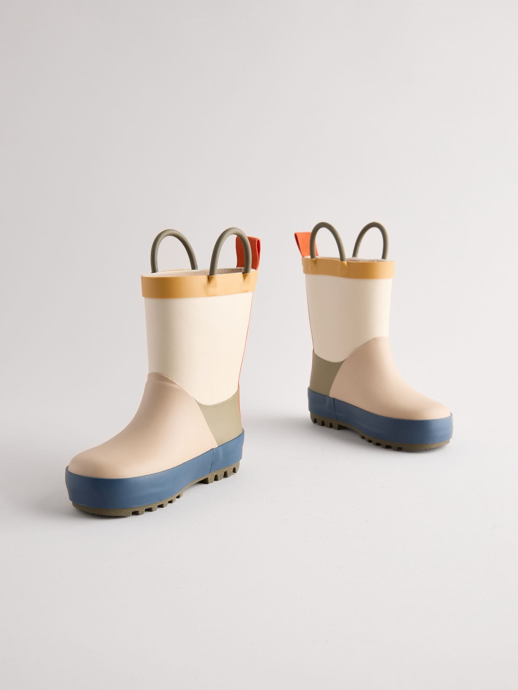 Natural Colourblock Handle Pull-On Wellies