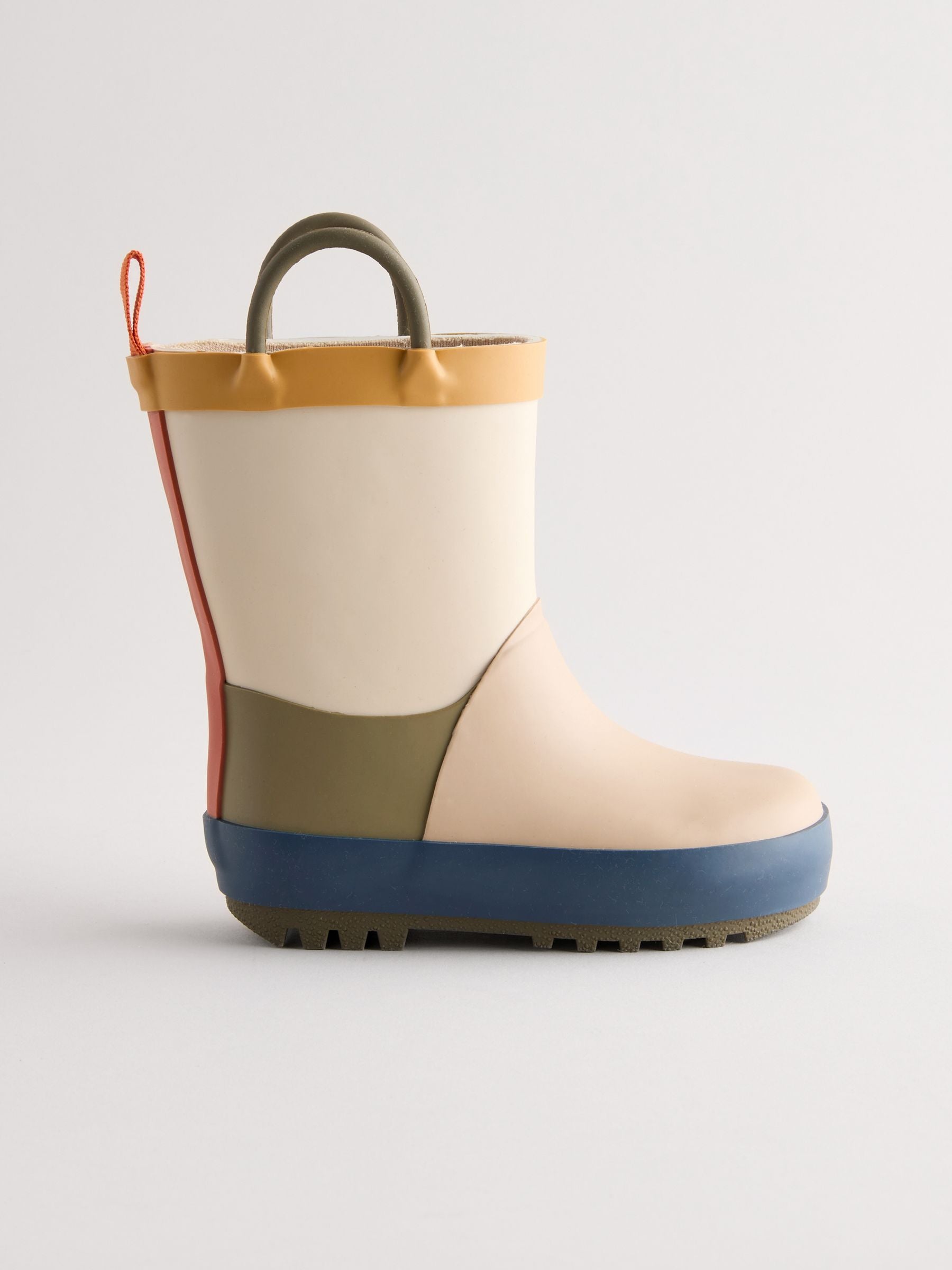 Natural Colourblock Handle Pull-On Wellies