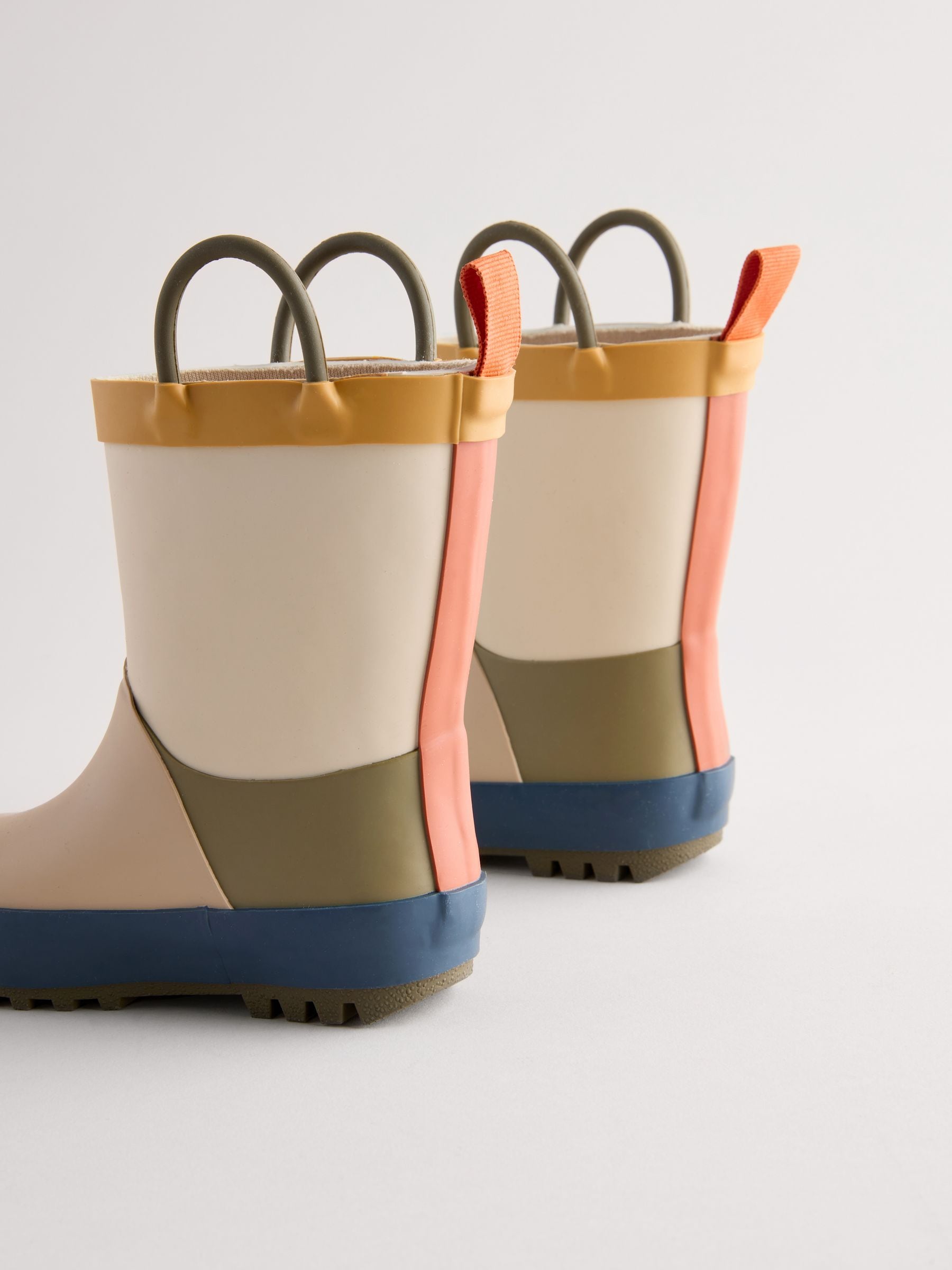 Natural Colourblock Handle Pull-On Wellies