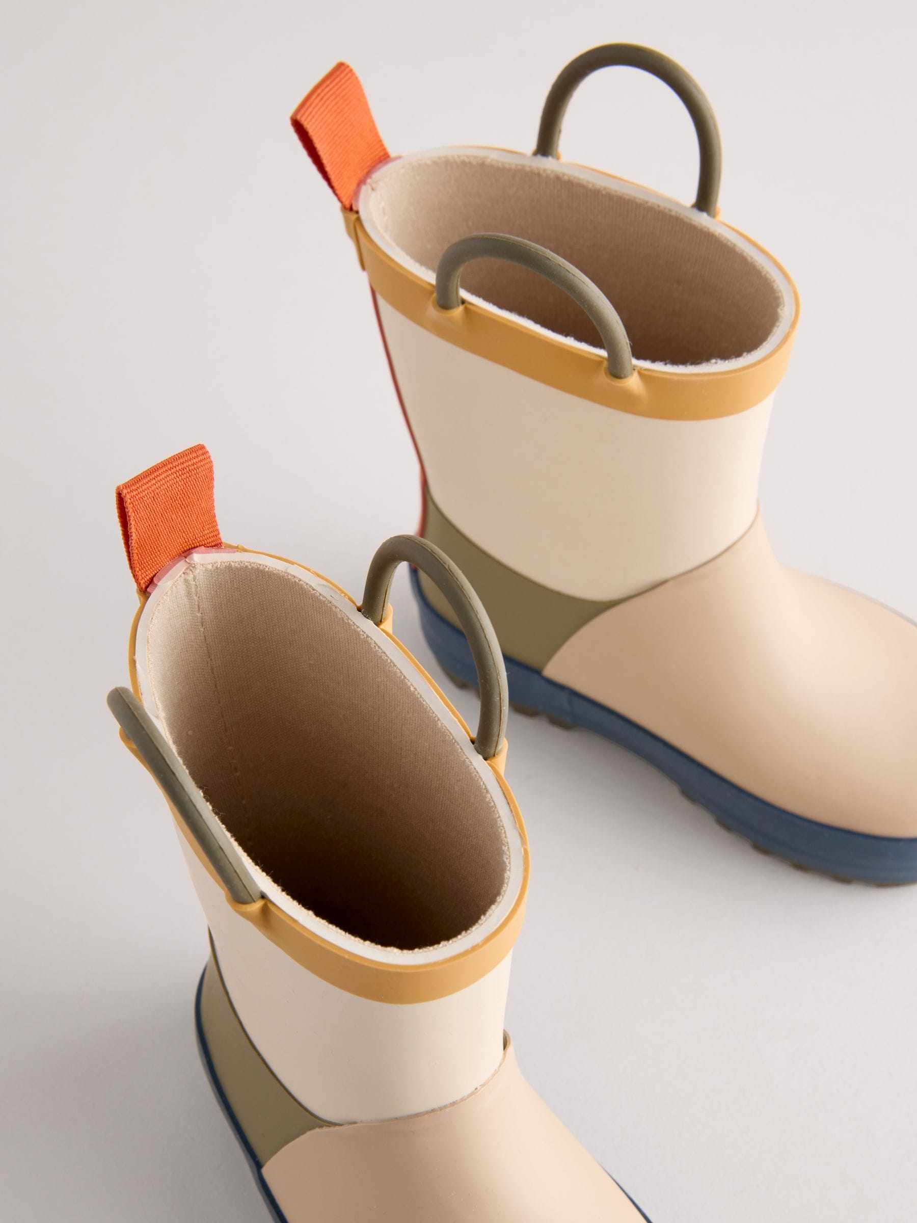 Natural Colourblock Handle Pull-On Wellies