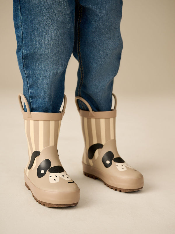 Natural Stripe Dog Handle Pull-On Wellies