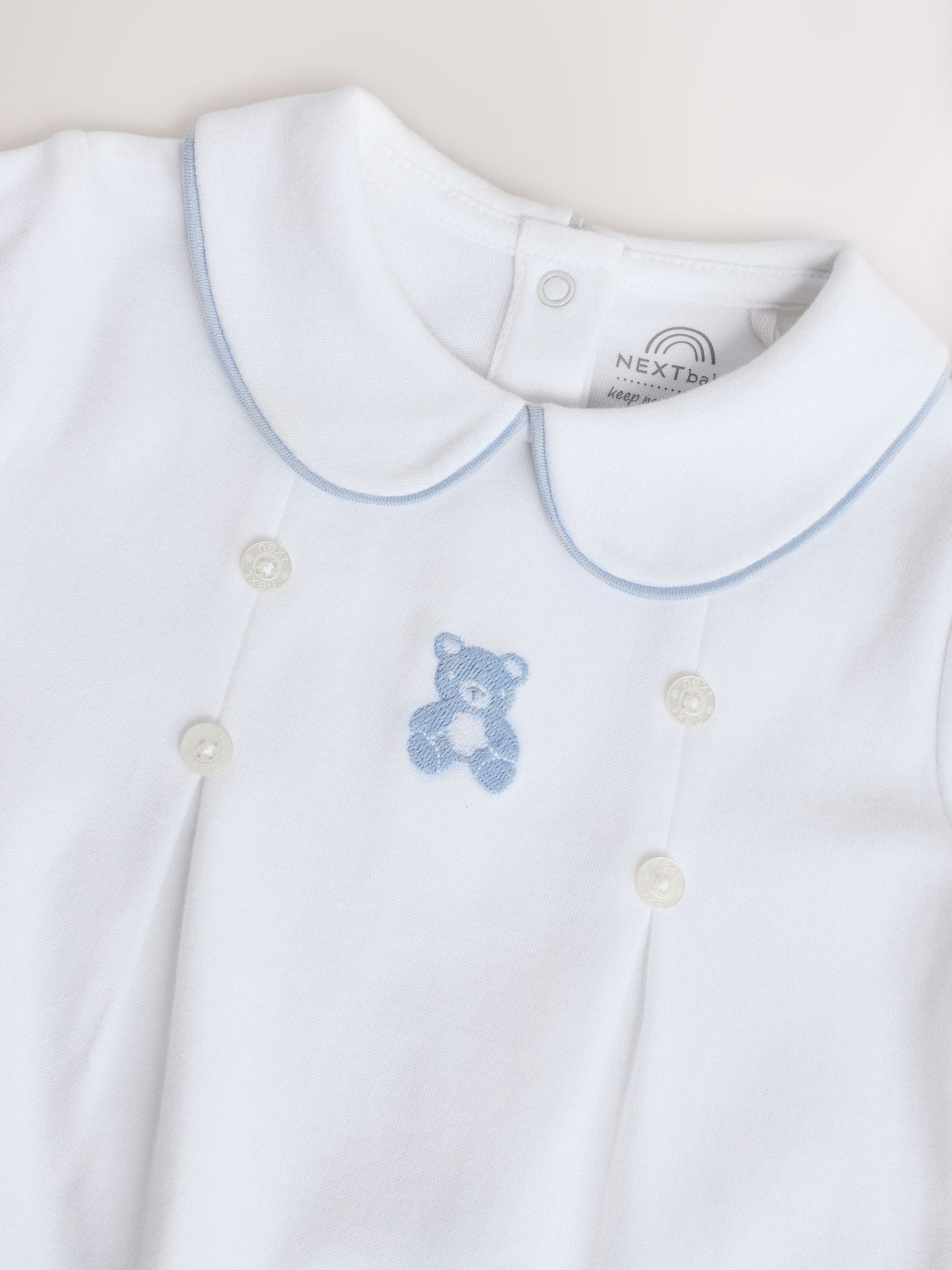 White Bear Baby Occasion 100% Cotton Sleepsuit (0mths-2yrs)