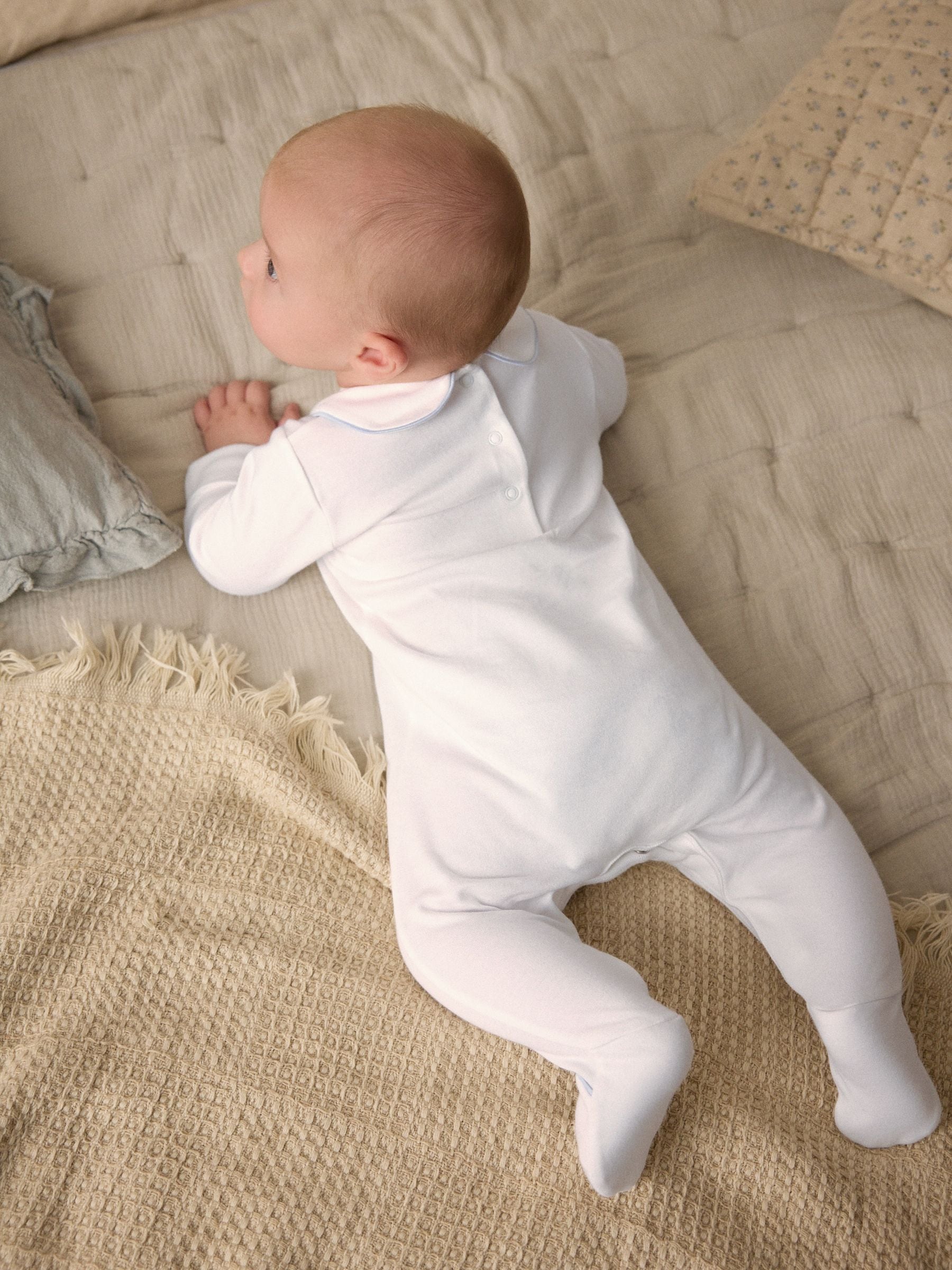 White Bear Baby Occasion 100% Cotton Sleepsuit (0mths-2yrs)