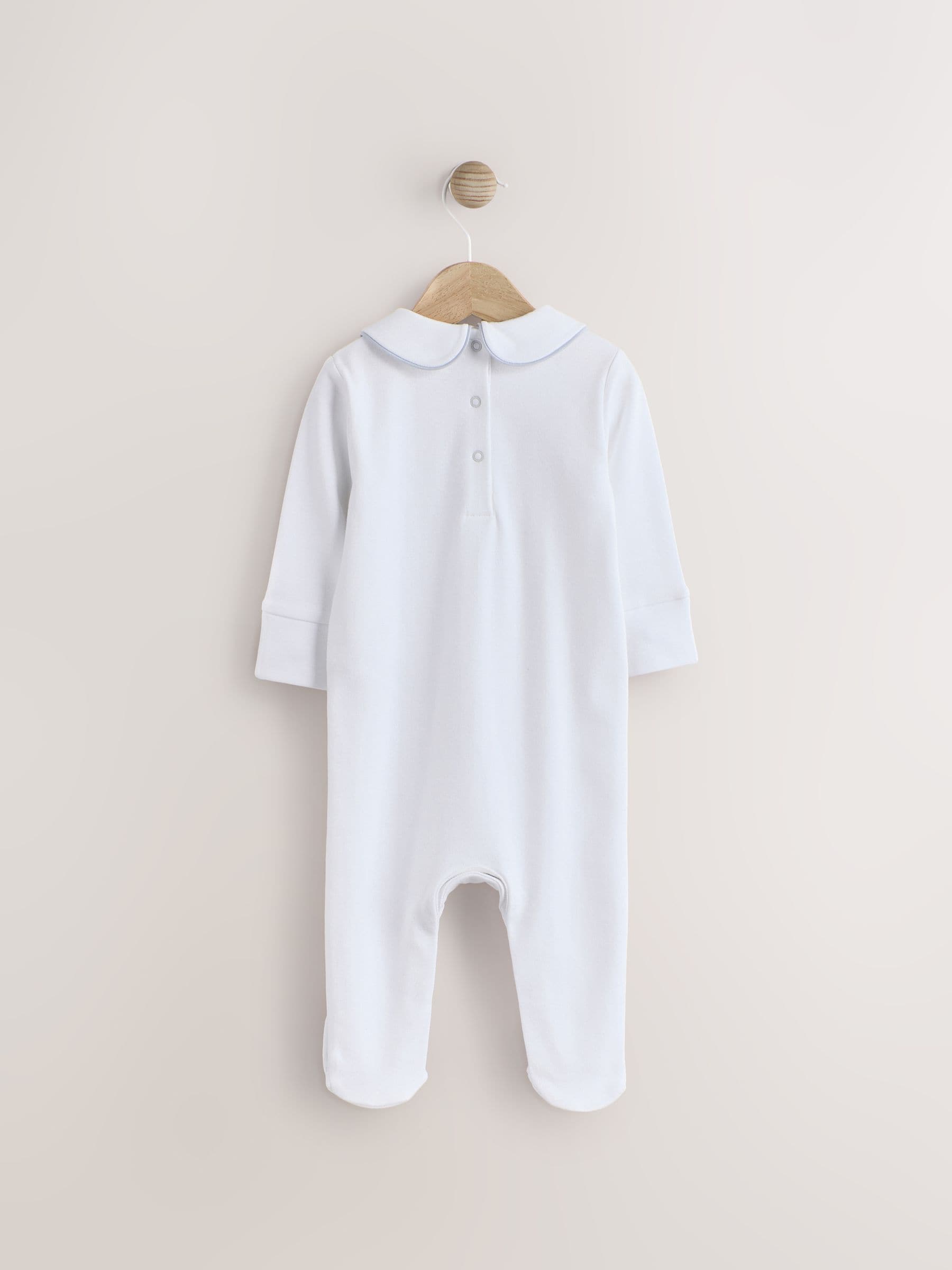 White Bear Baby Occasion 100% Cotton Sleepsuit (0mths-2yrs)