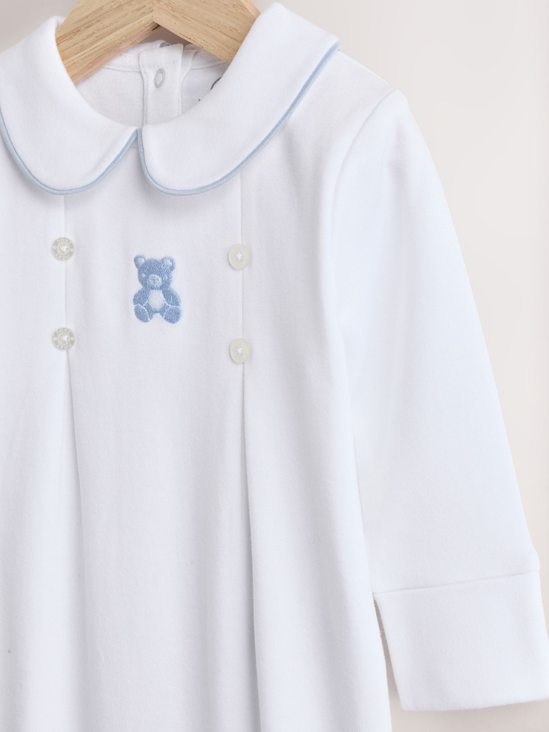 White Bear Baby Occasion 100% Cotton Sleepsuit (0mths-2yrs)