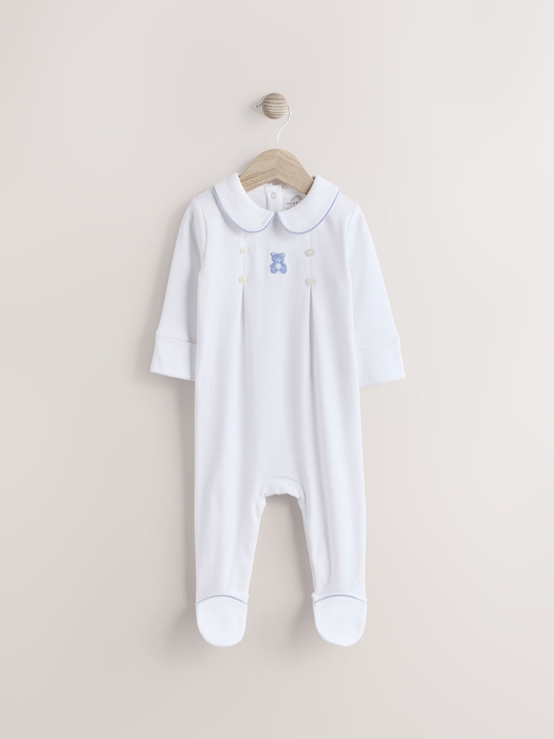 White Bear Baby Occasion 100% Cotton Sleepsuit (0mths-2yrs)