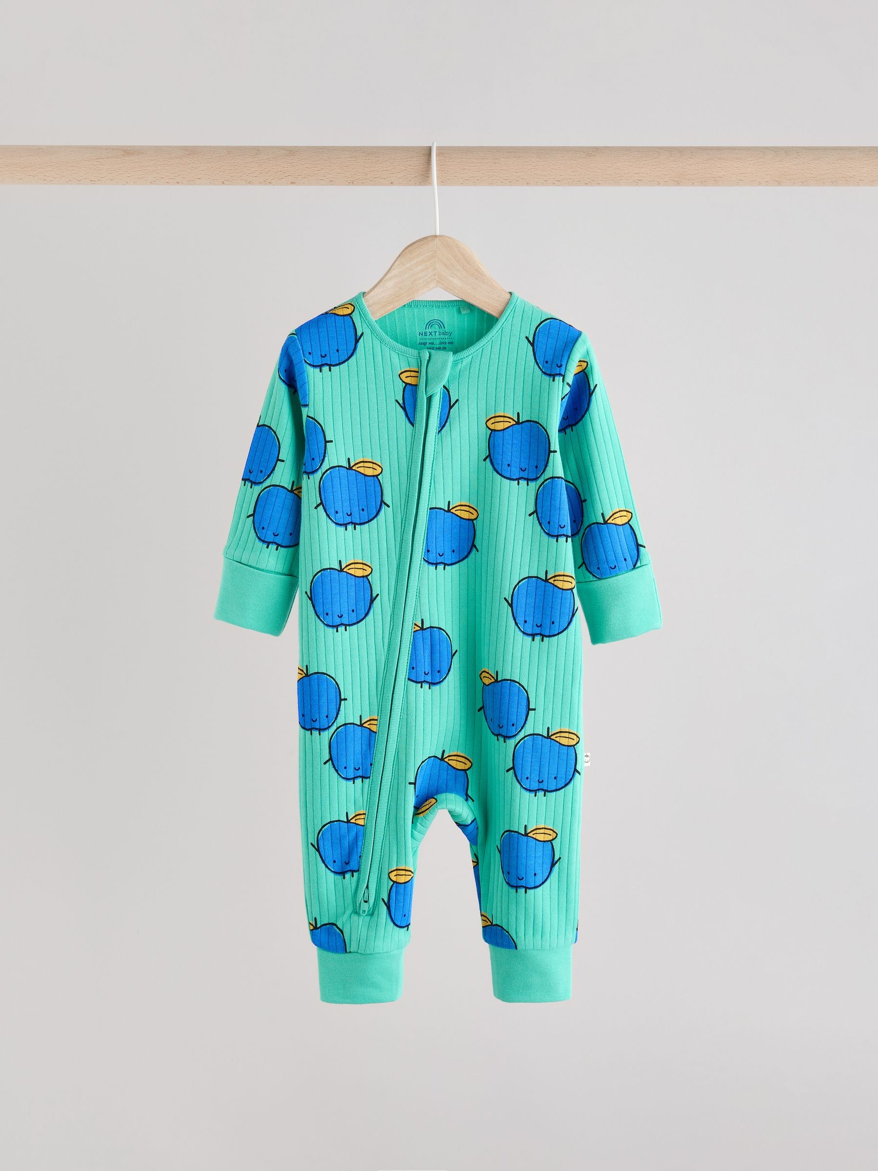 Bright Baby Two Way Zip Footless 100% Cotton Sleepsuits 3 Pack (0mths-3yrs) (0mths-3yrs)