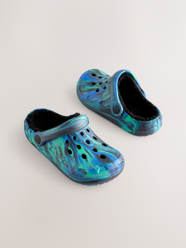 Blue Marble Slippers Clogs