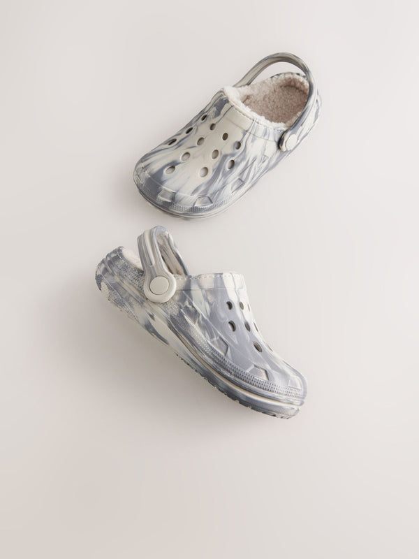 Grey Marble Slippers Clogs