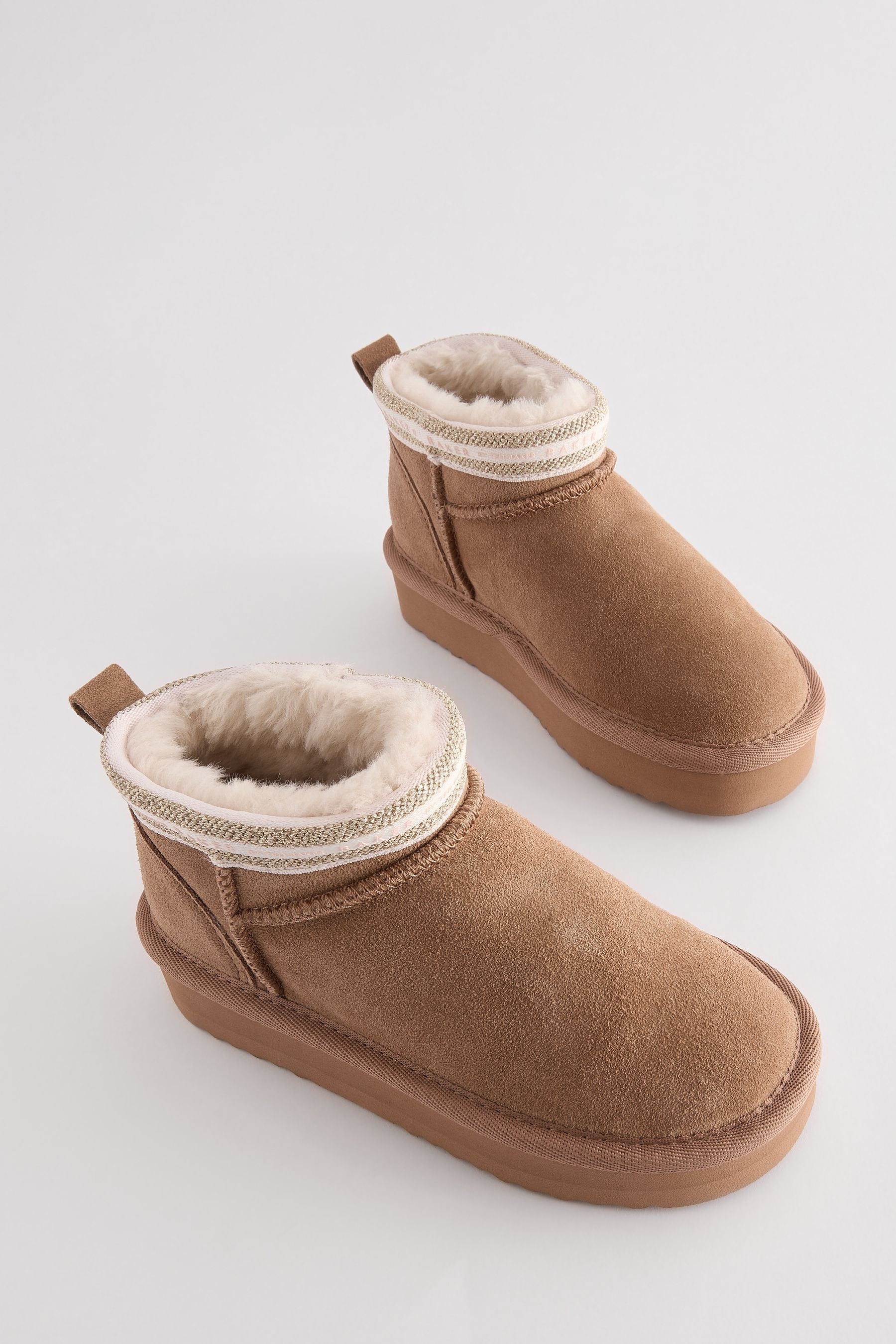 Baker by Ted Baker Girls Cosy Boot Tan Brown Slippers