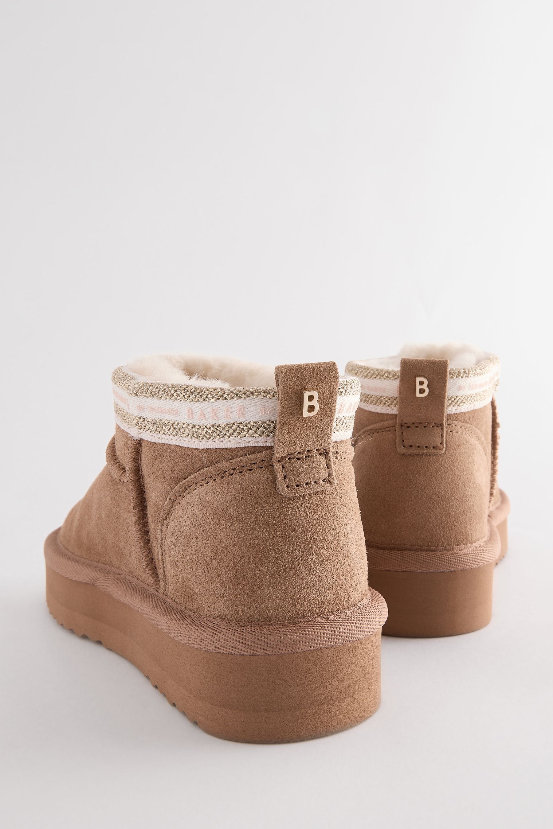 Baker by Ted Baker Girls Cosy Boot Tan Brown Slippers