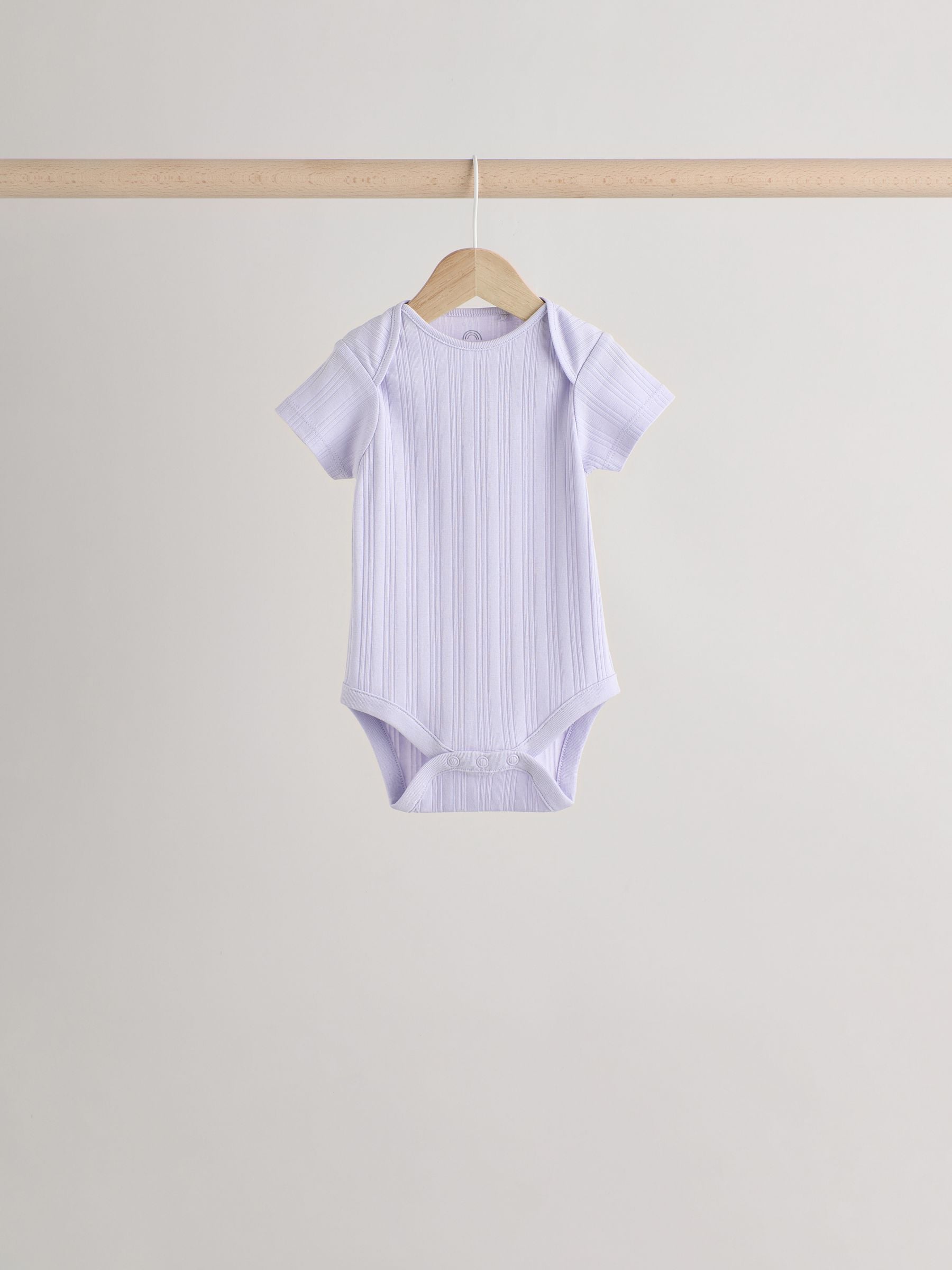 Pink pastels Short Sleeve Rib Baby 100% Cotton Bodysuits 5 Pack