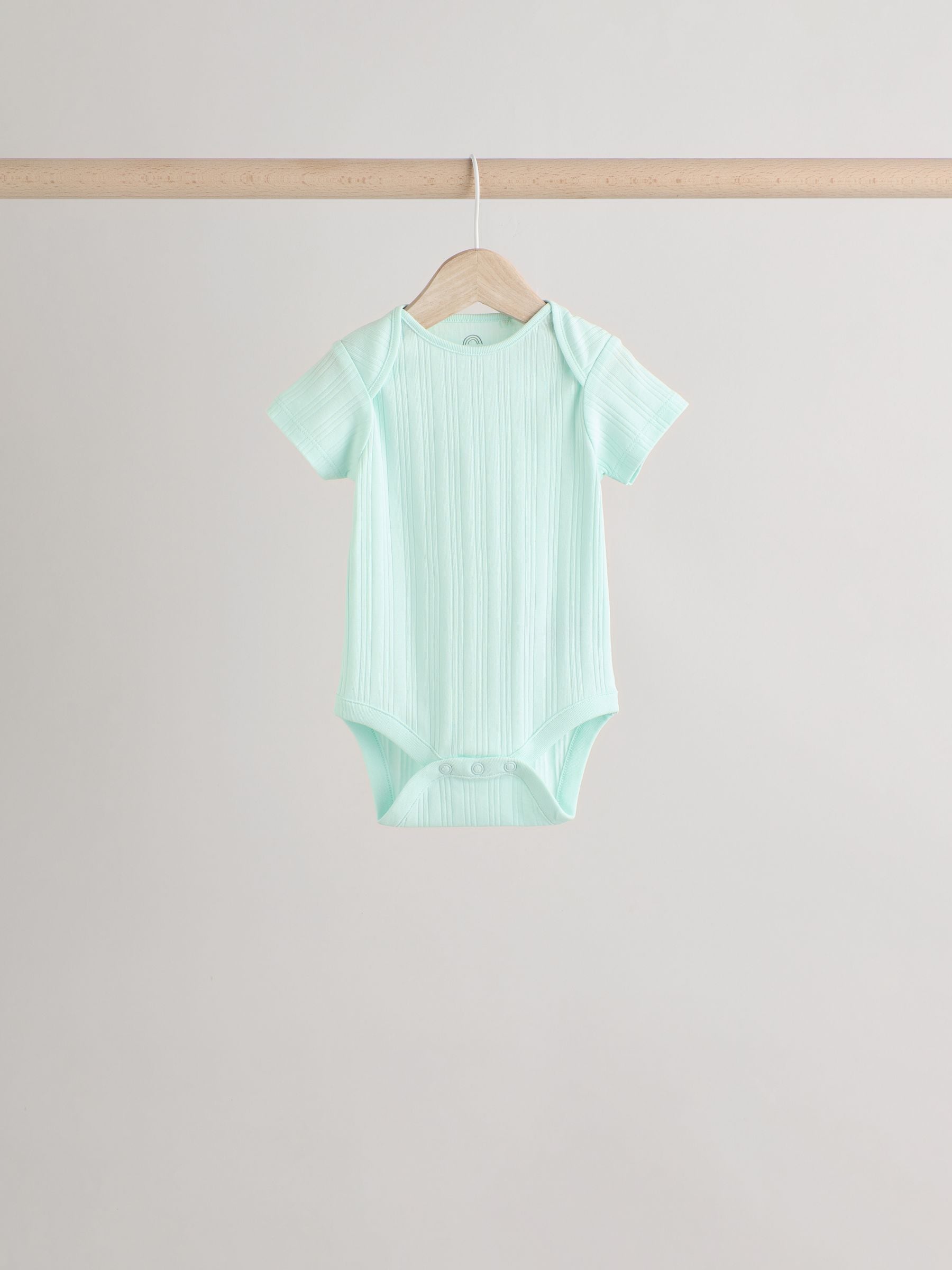 Pink pastels Short Sleeve Rib Baby 100% Cotton Bodysuits 5 Pack