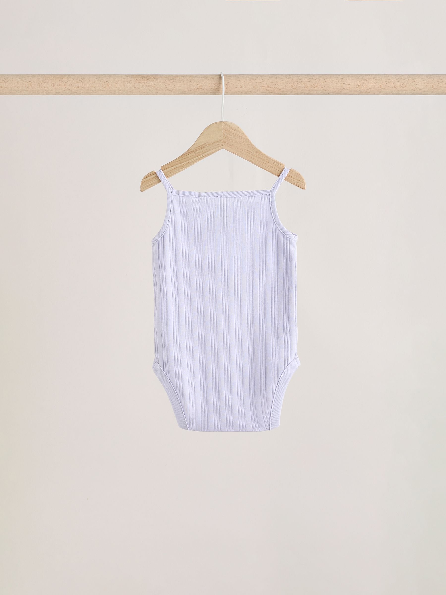 Pale pastels Ribbed Strappy Vest Baby 100% Cotton Bodysuits 5 Pack