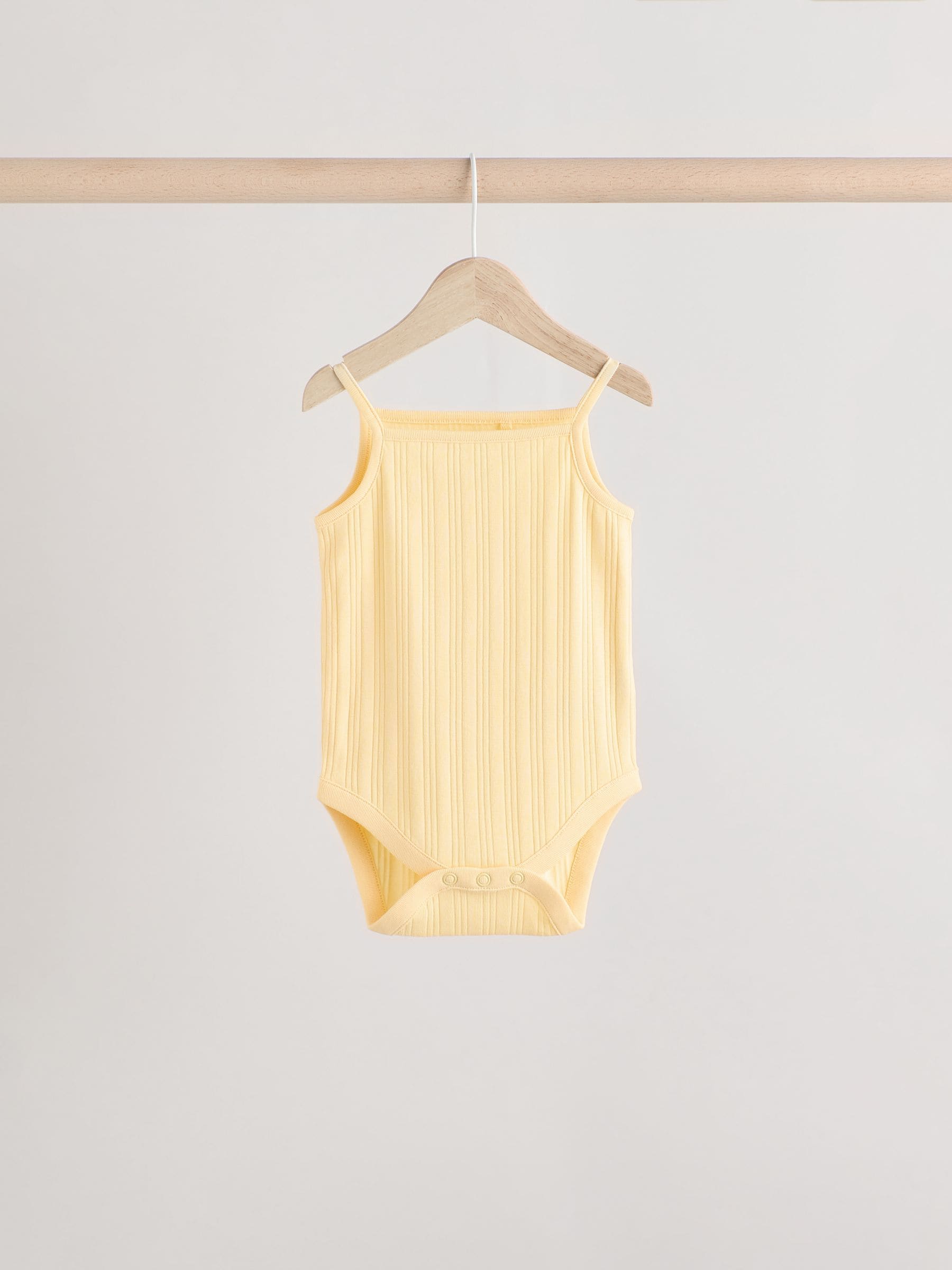 Pale pastels Ribbed Strappy Vest Baby 100% Cotton Bodysuits 5 Pack