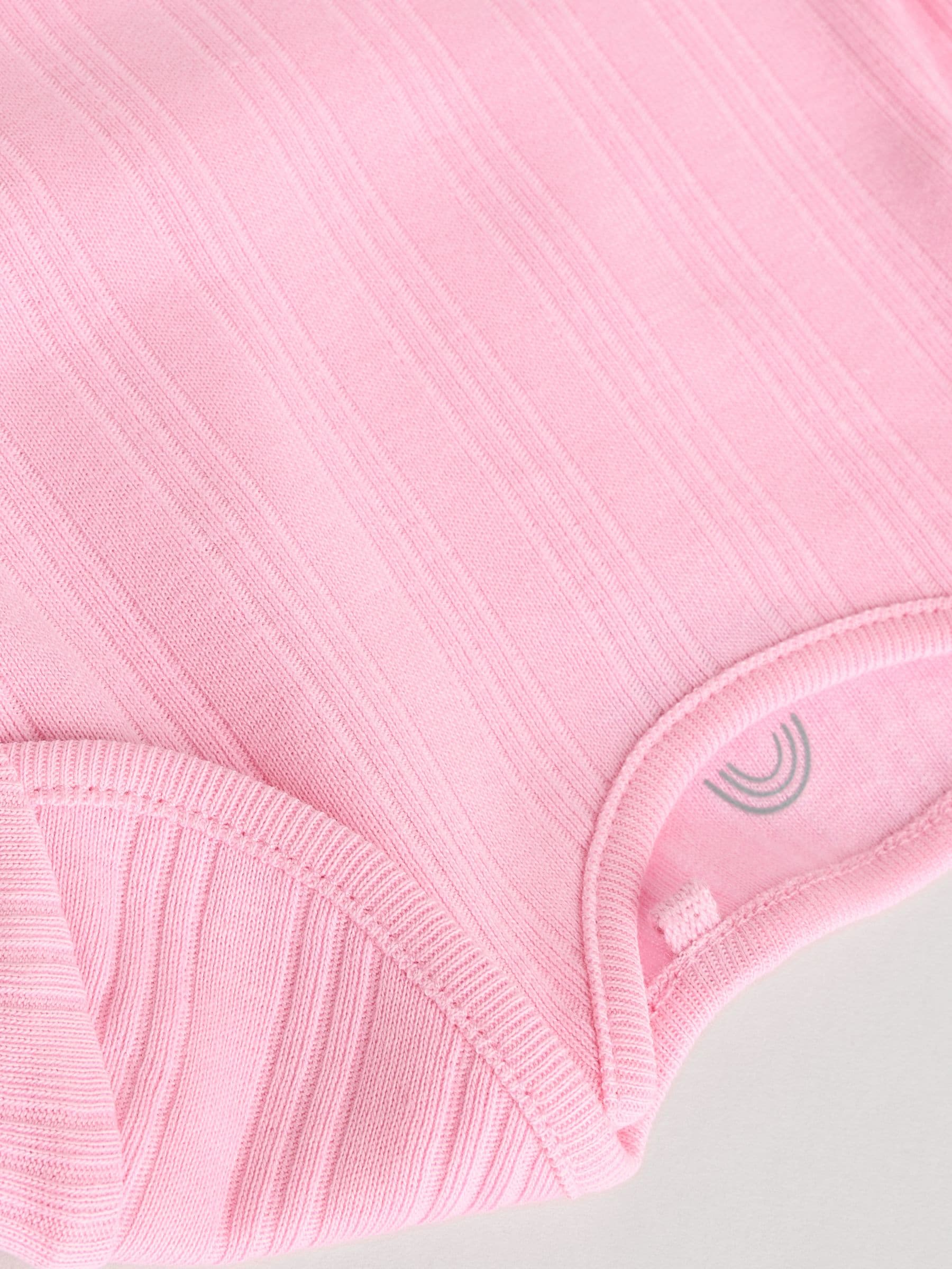 Pink Baby Long Sleeve 100% Cotton Ribbed Bodysuits 5 Pack