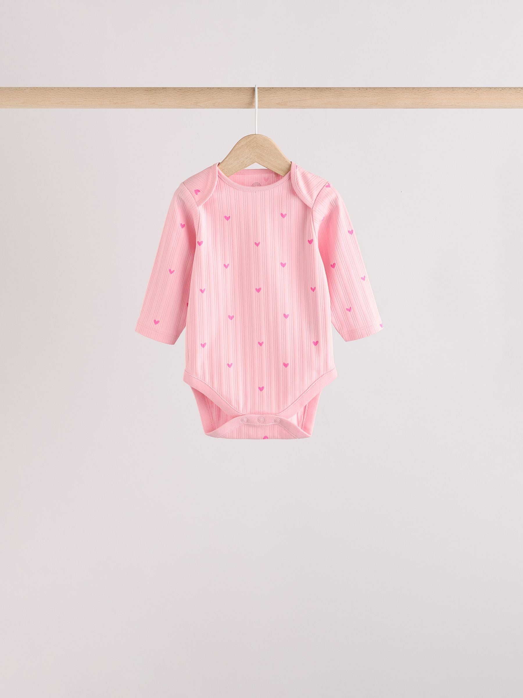 Pink Star Baby Long Sleeve 100% Cotton Bodysuit 5 Pack