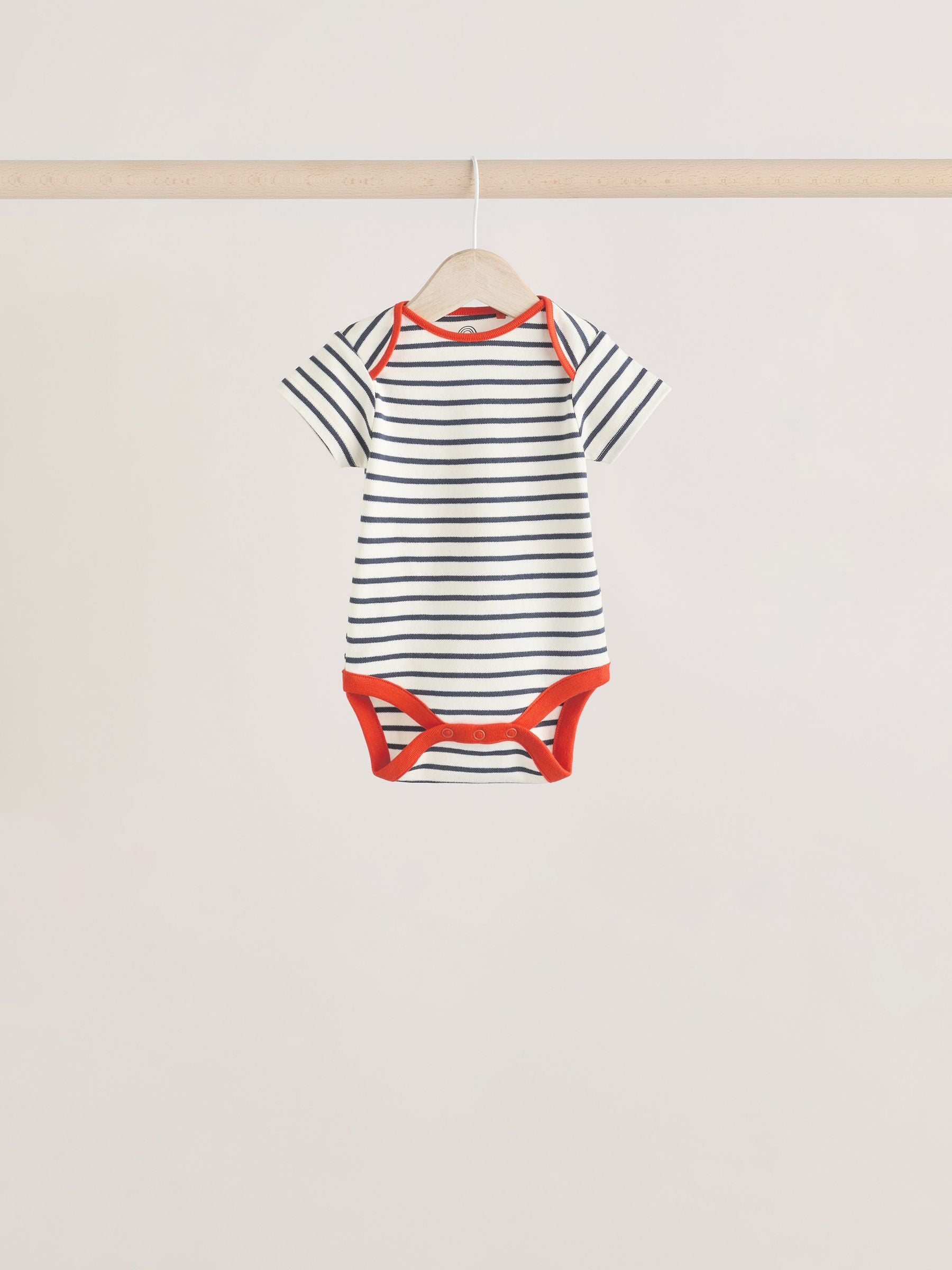 Multi Bright Stripe Short Sleeve 100% Cotton Bodysuits 5 Pack