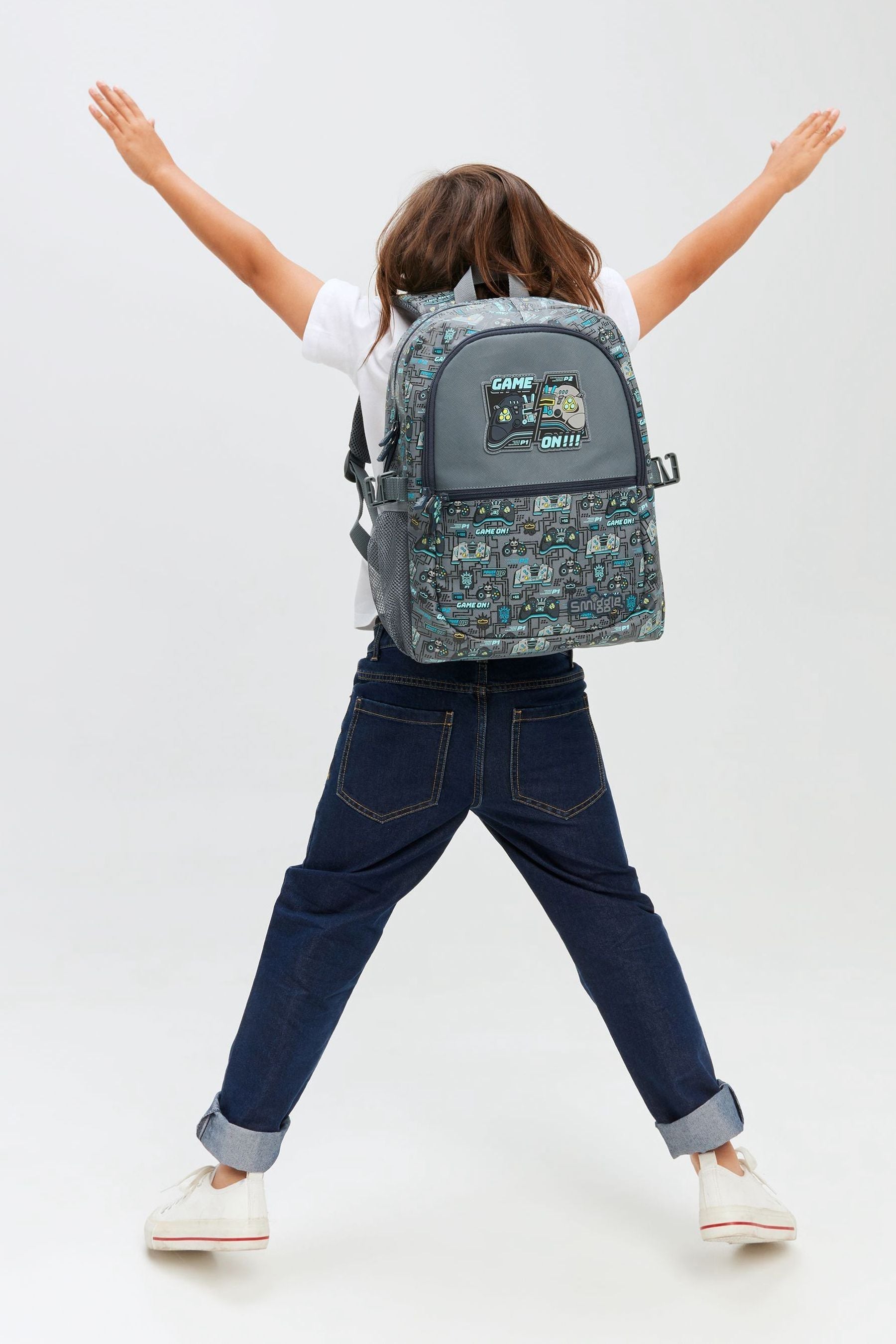 Smiggle Grey Epic Adventures Classic Attach Backpack