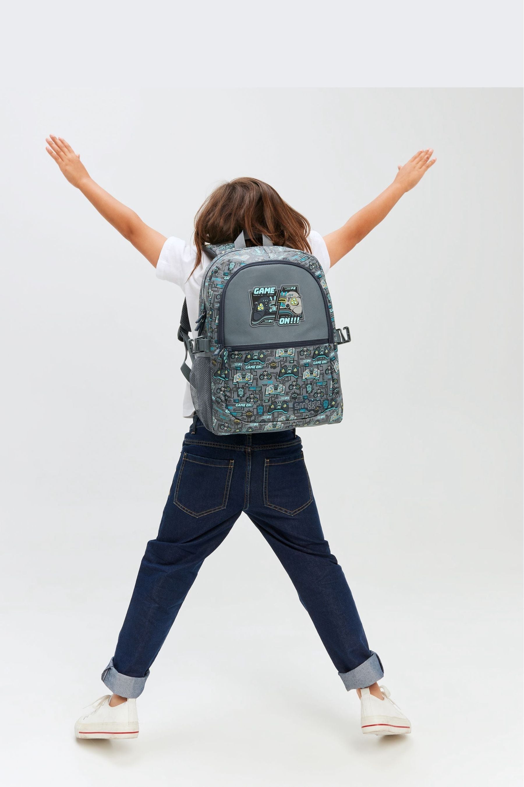 Smiggle Grey Epic Adventures Classic Attach Backpack