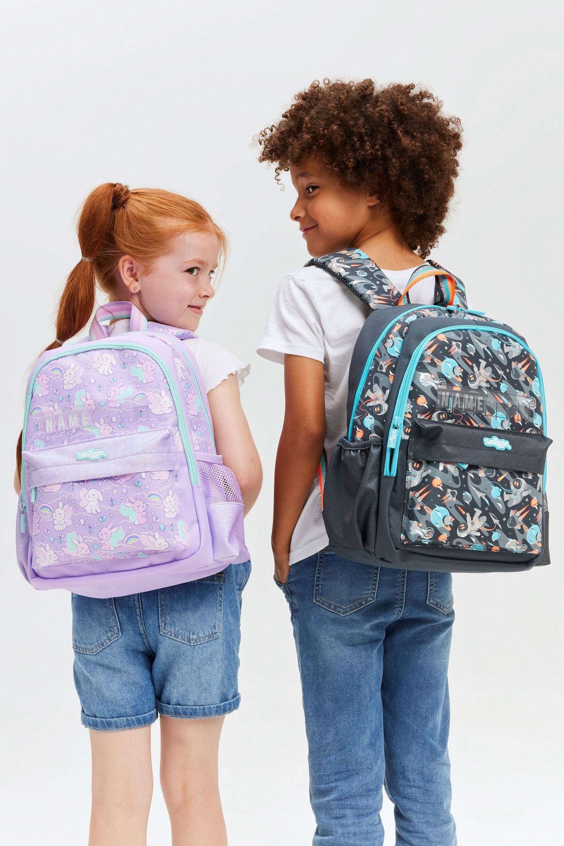 Smiggle Grey Blast Off Junior Id Backpack