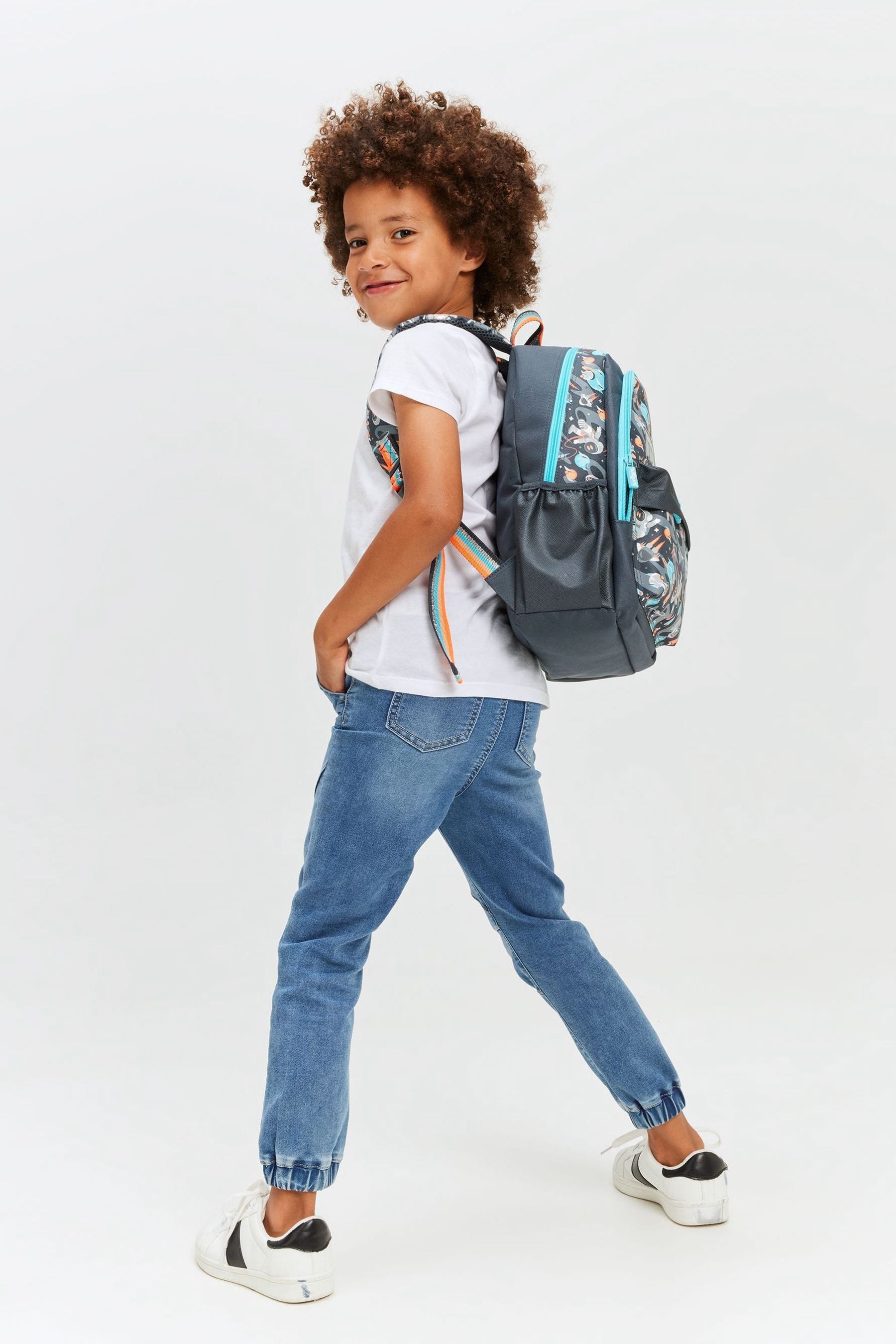 Smiggle Grey Blast Off Junior Id Backpack