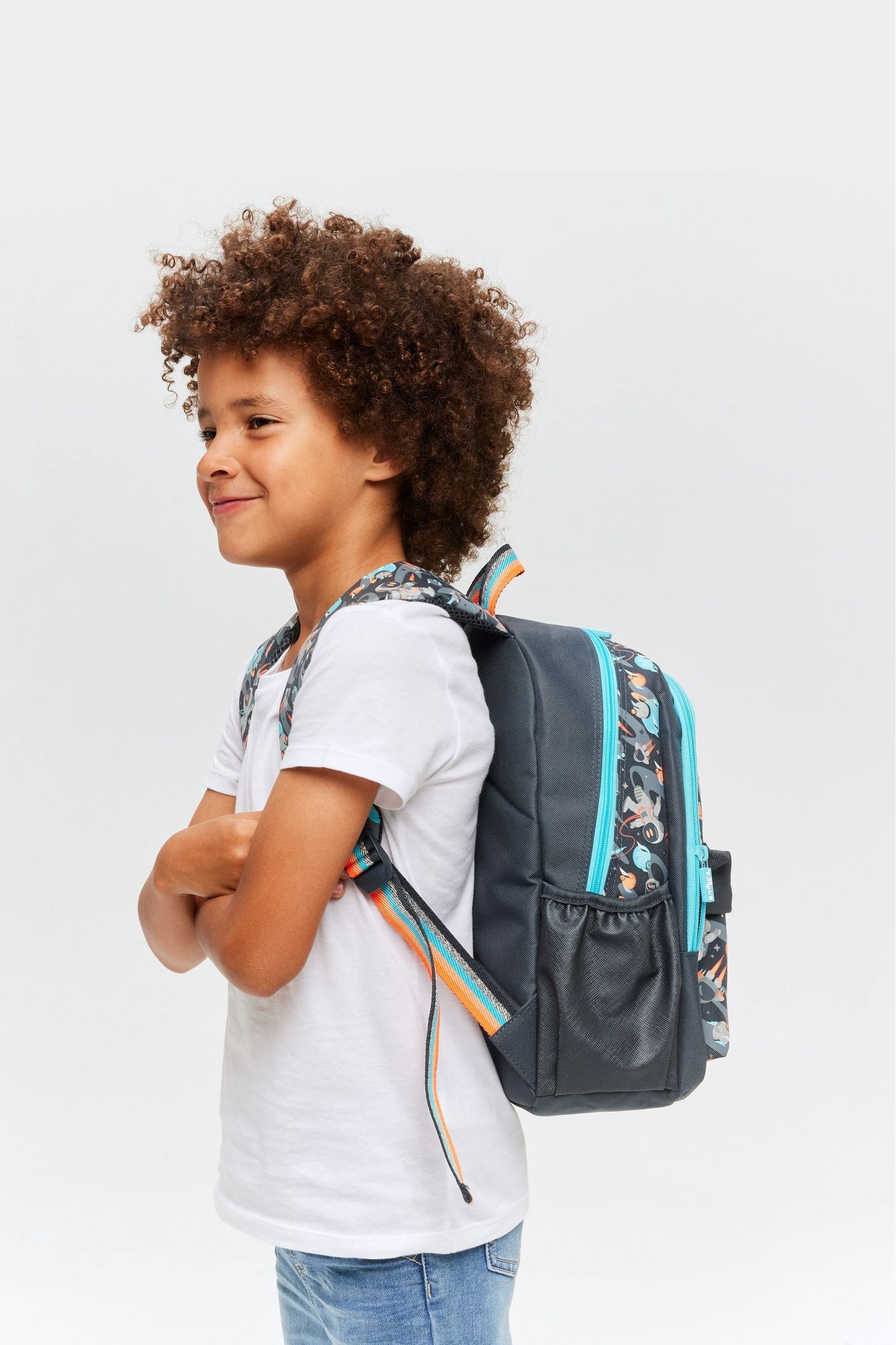 Smiggle Grey Blast Off Junior Id Backpack