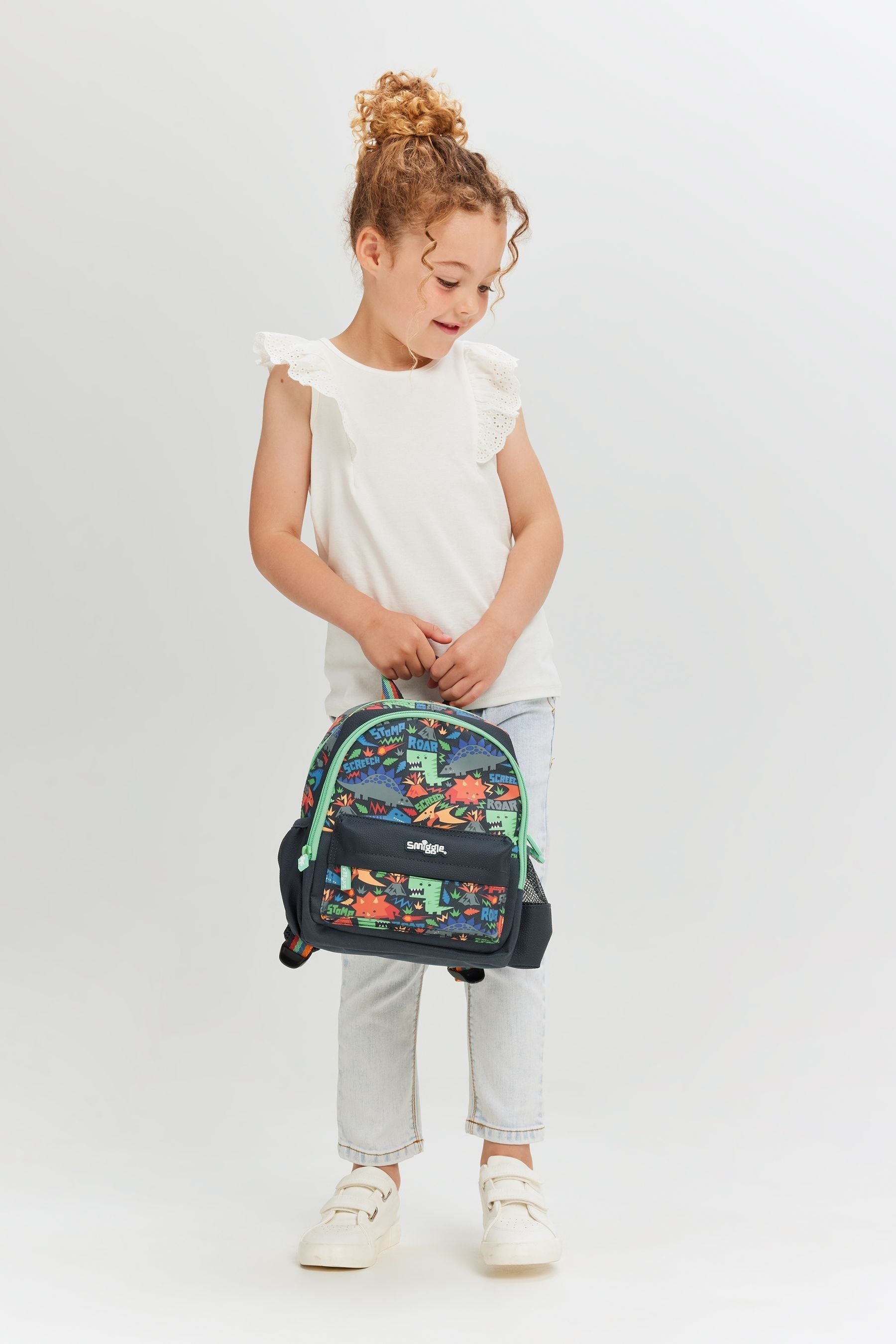 Smiggle Grey Over and Under Teeny Tiny Backpack