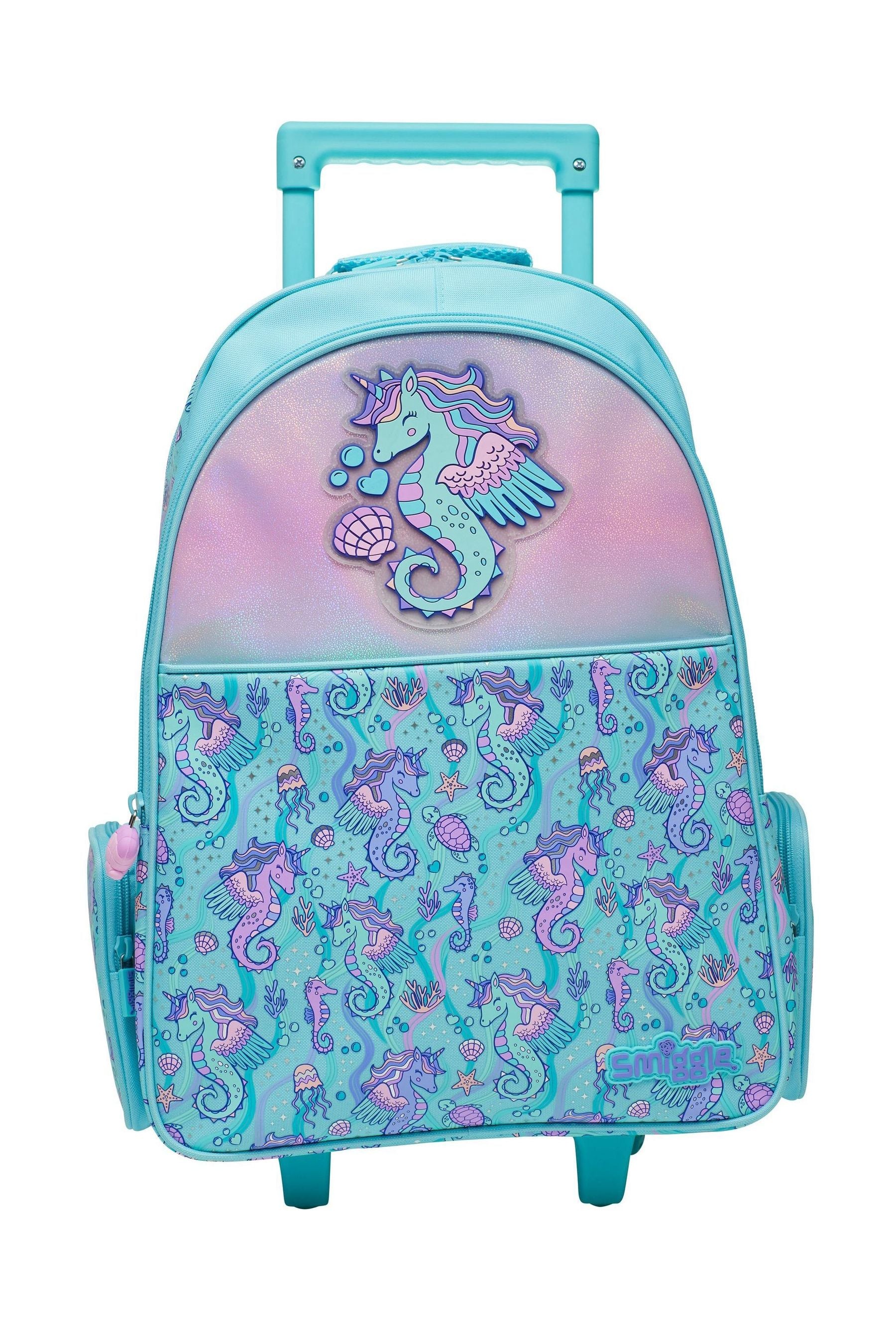 Smiggle Blue Epic Adventures Suitcase Trolley Backpack With Light Up Wheels