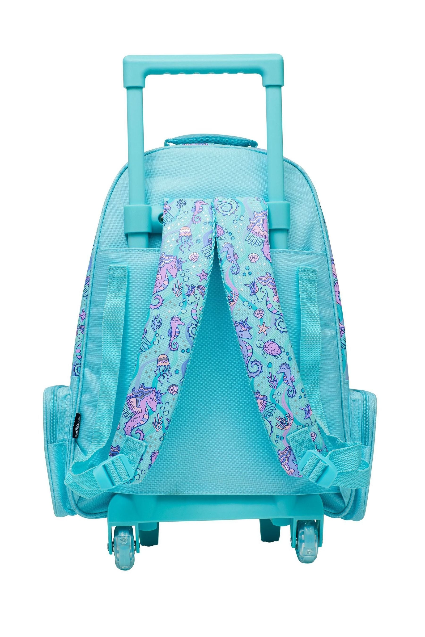 Smiggle Blue Epic Adventures Suitcase Trolley Backpack With Light Up Wheels