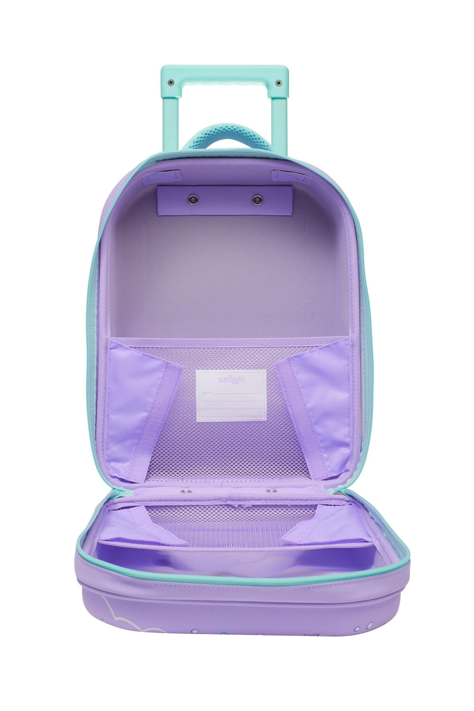 Smiggle Purple Blast Off Junior Suitcase Hardtop Trolley Bag