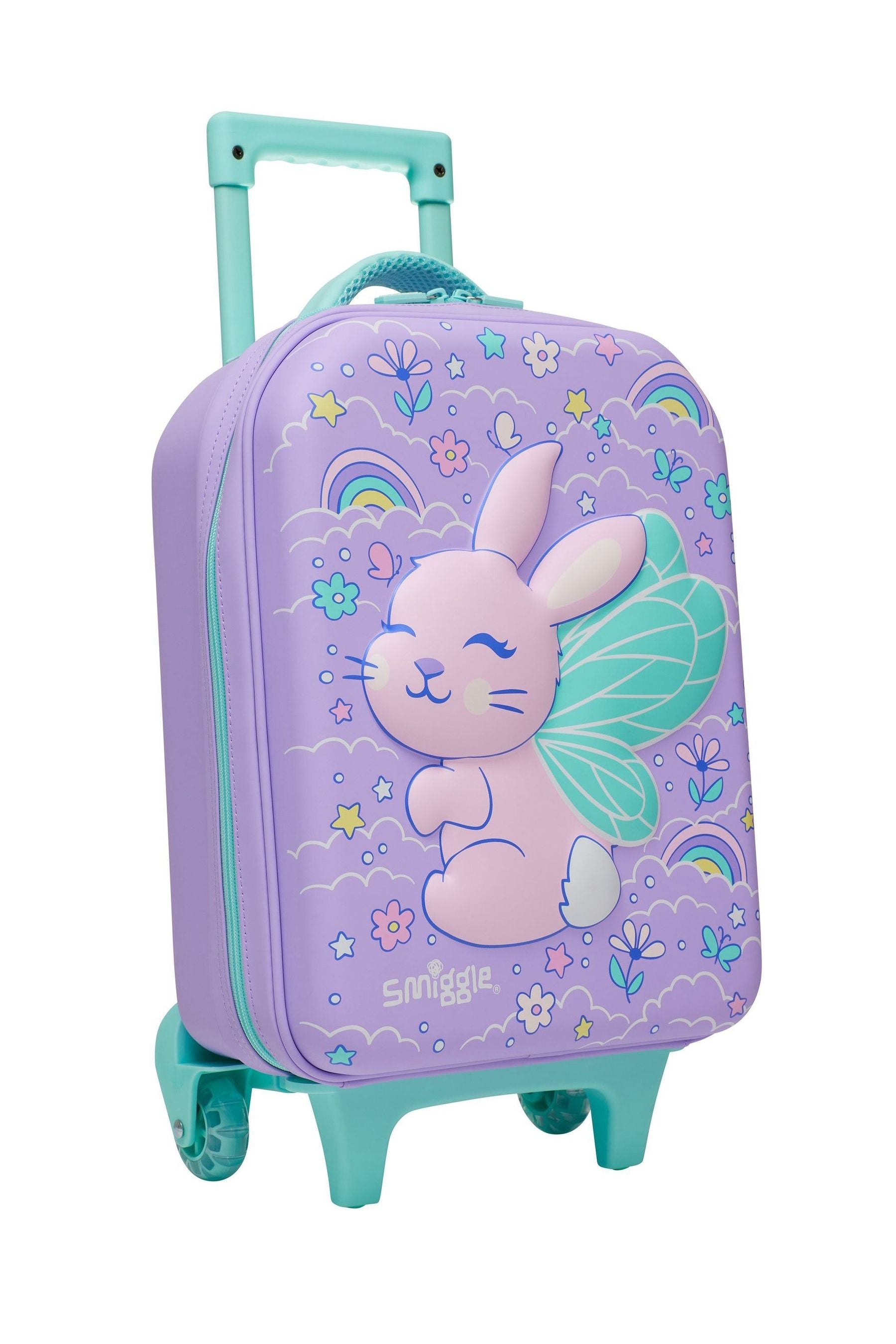 Smiggle Purple Blast Off Junior Suitcase Hardtop Trolley Bag