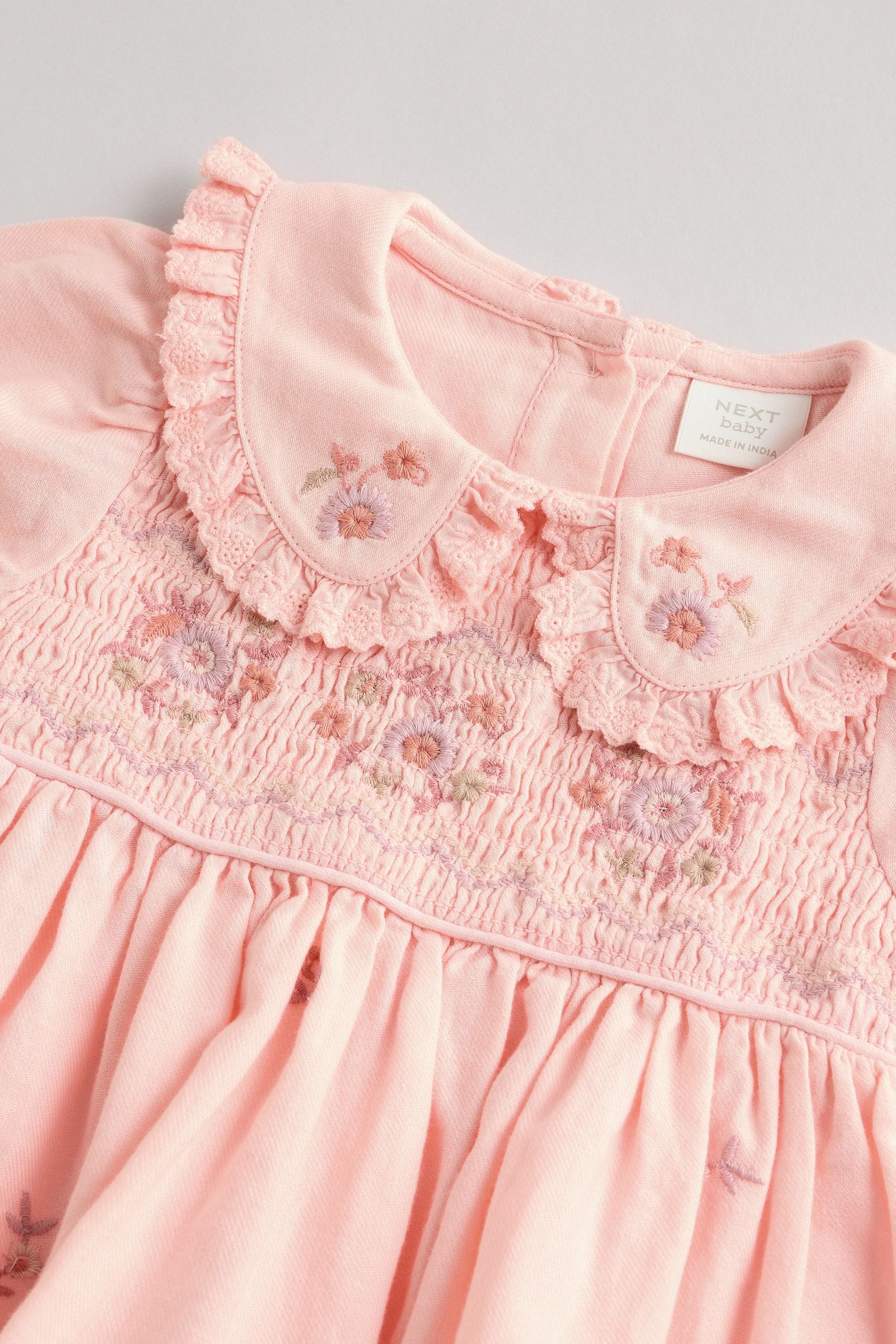 Pink Baby Embroidered Dress (0mths-2yrs)