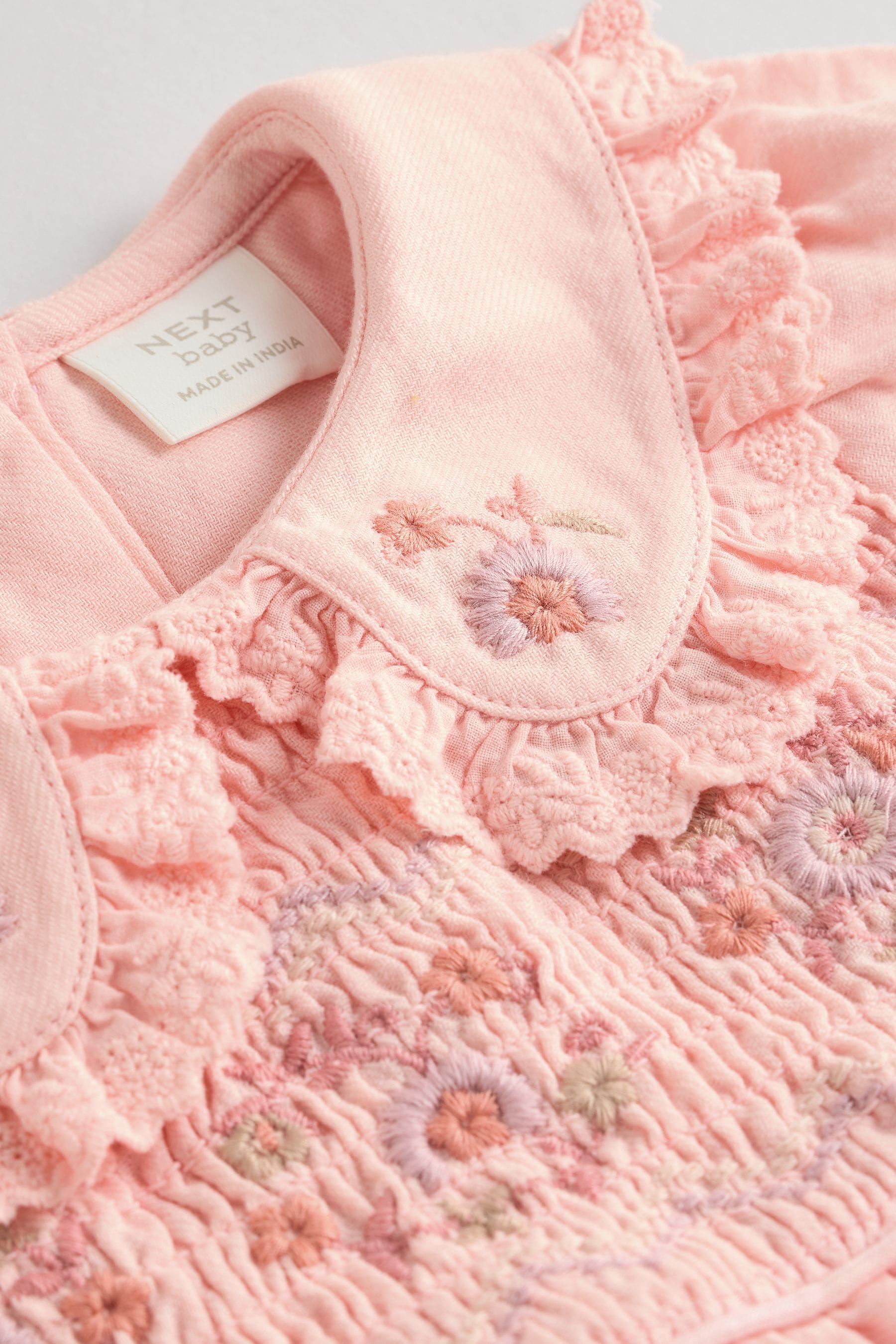 Pink Baby Embroidered Dress (0mths-2yrs)