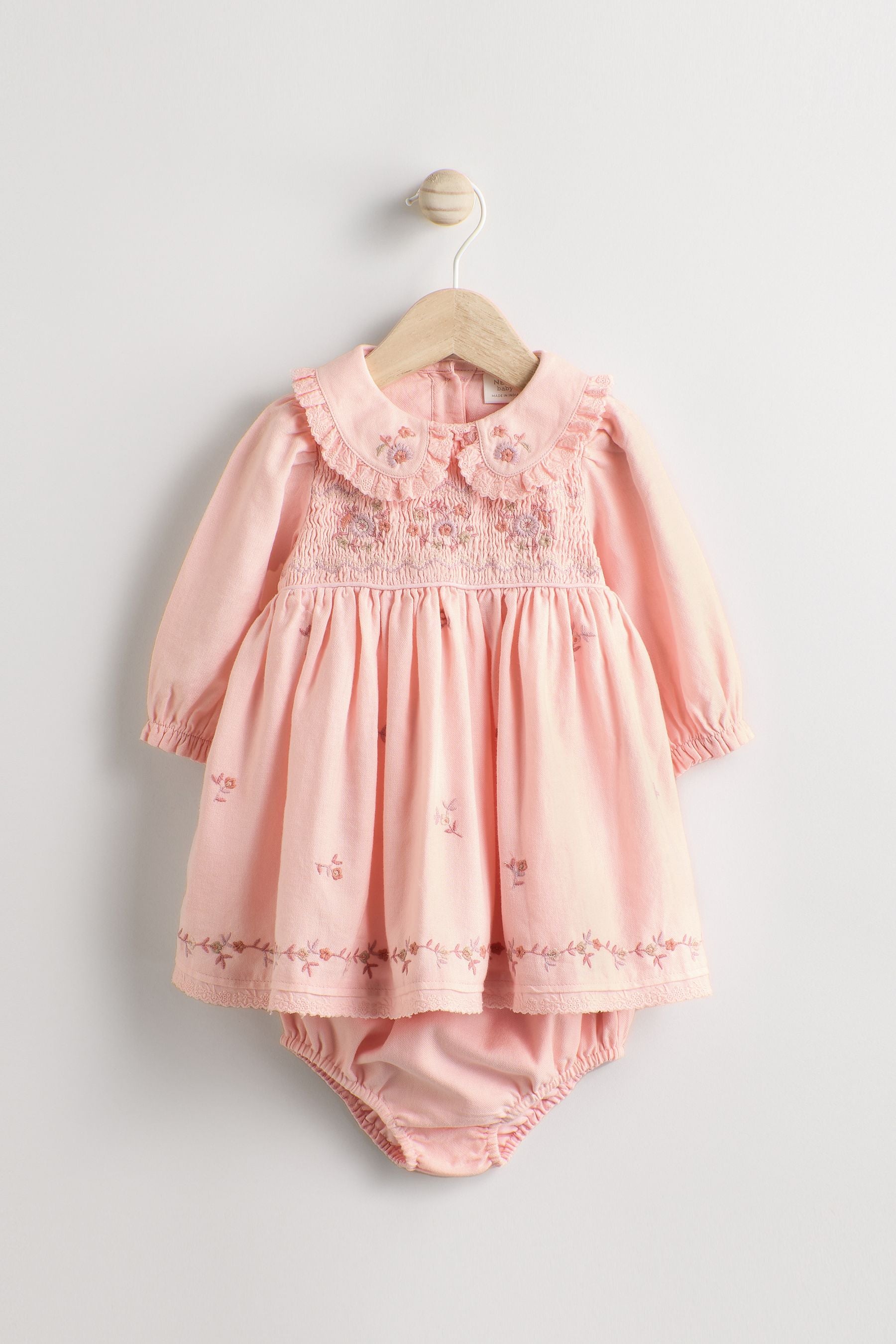 Pink Baby Embroidered Dress (0mths-2yrs)