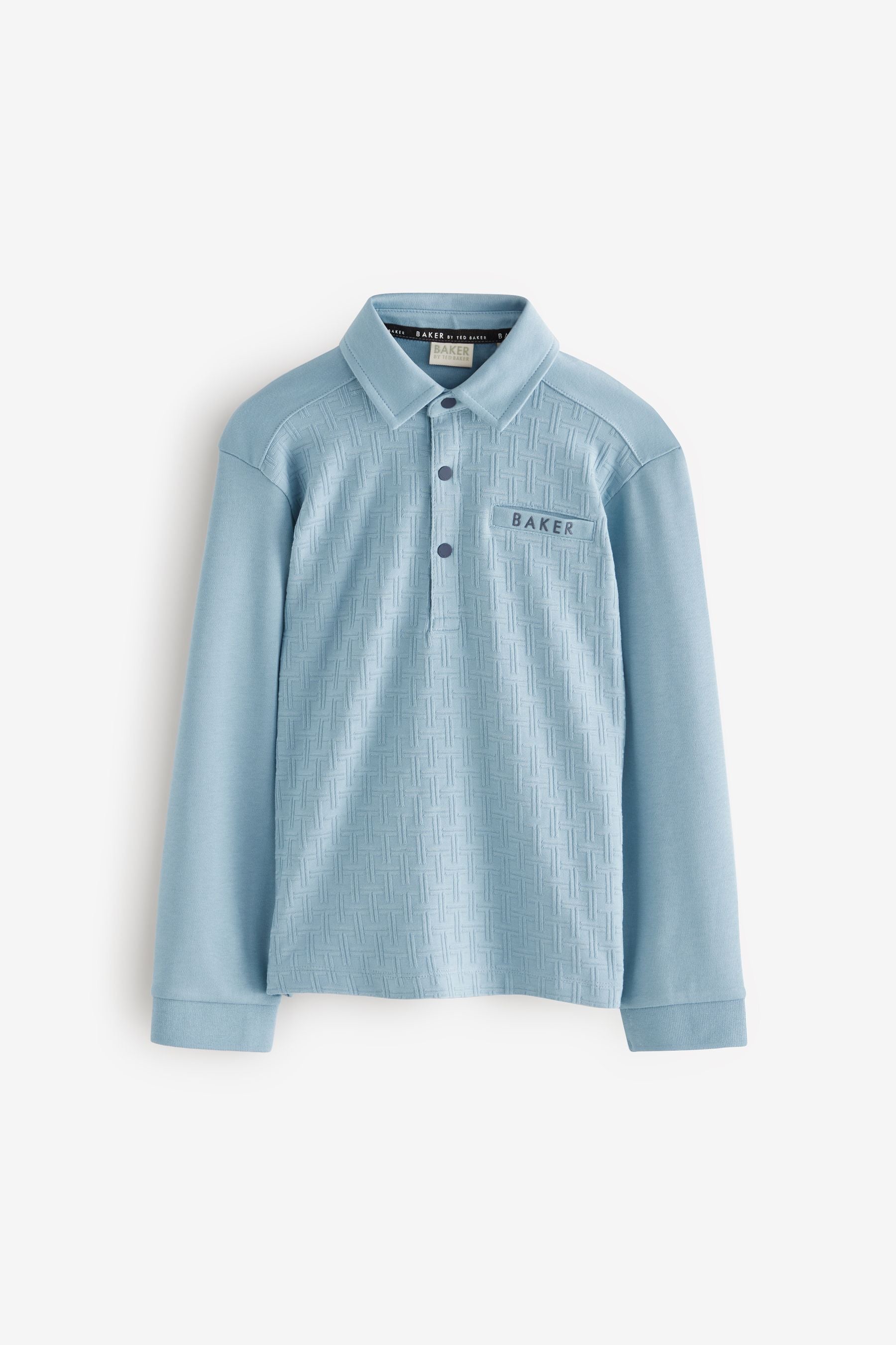 Baker by Ted Baker Blue Textured Polo Shirt and Trousers Set