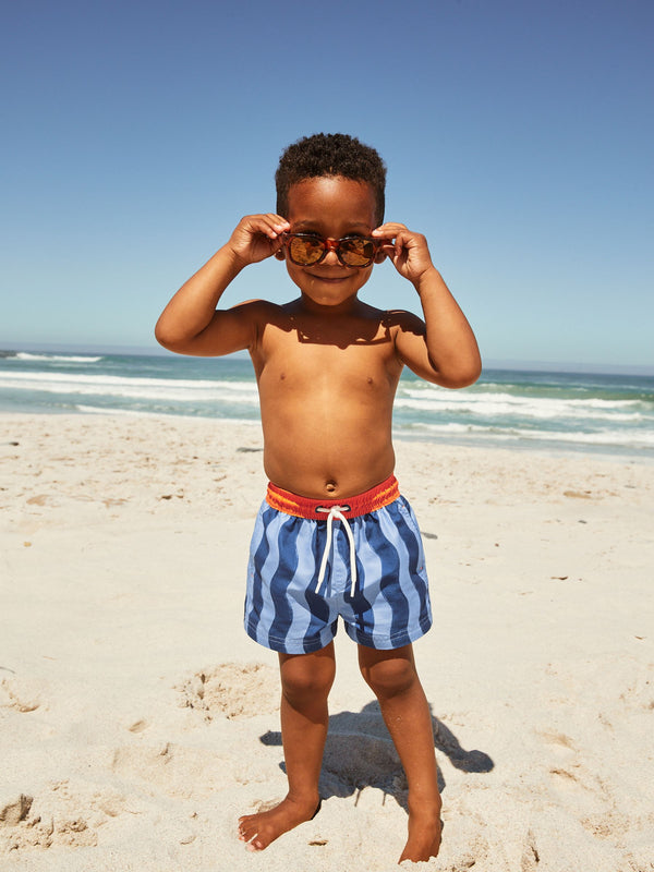 Blue Stripe Swim Shorts (3mths-7yrs)