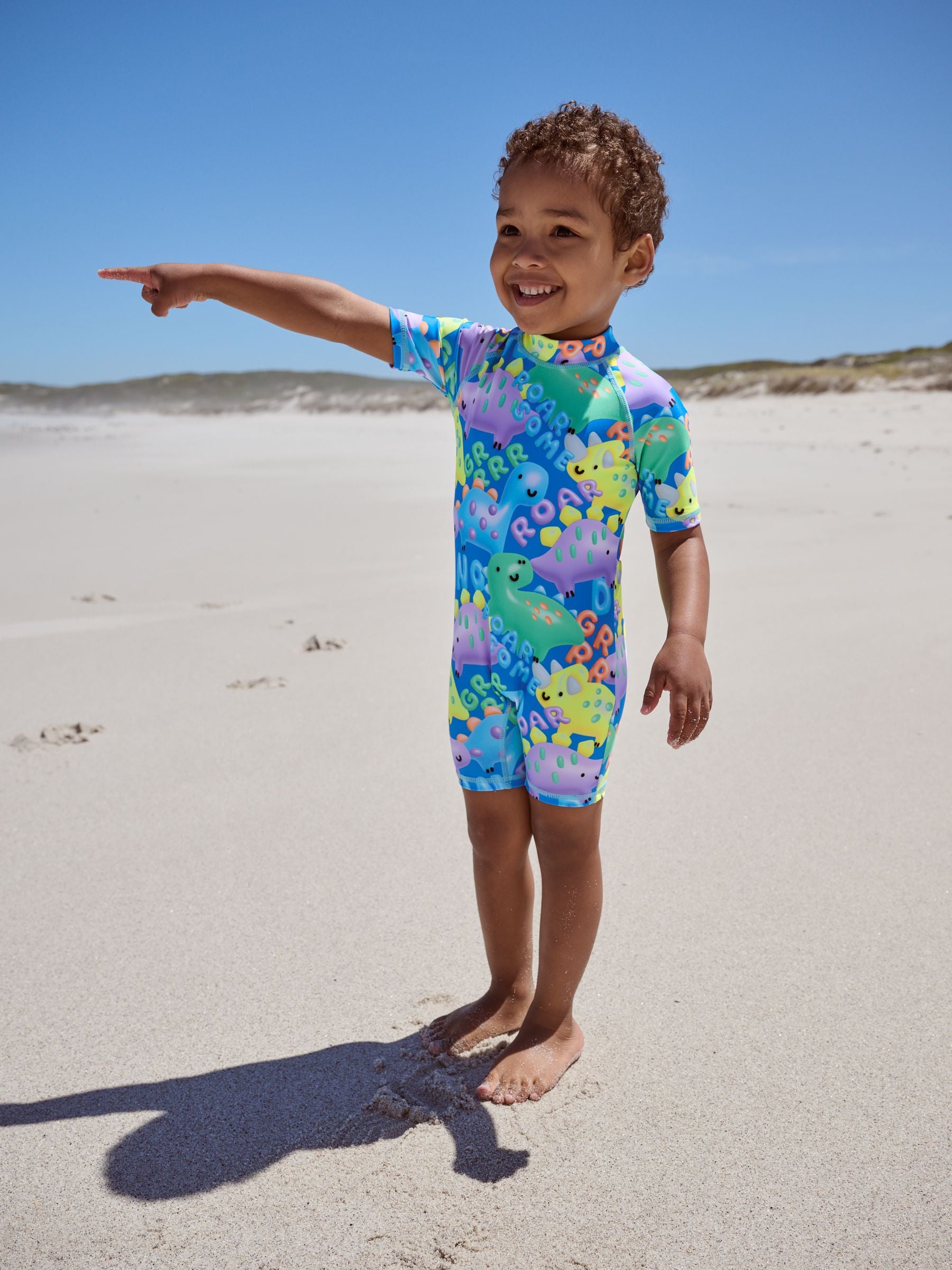 Blue Dinosaur Sunsafe All-In-One Swimsuit (3mths-7yrs)