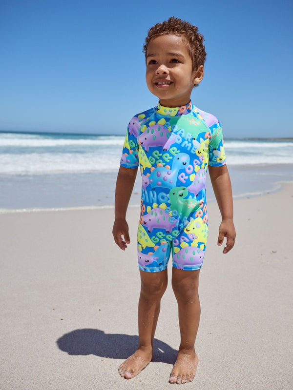 Blue Dinosaur Sunsafe All-In-One Swimsuit (3mths-7yrs)