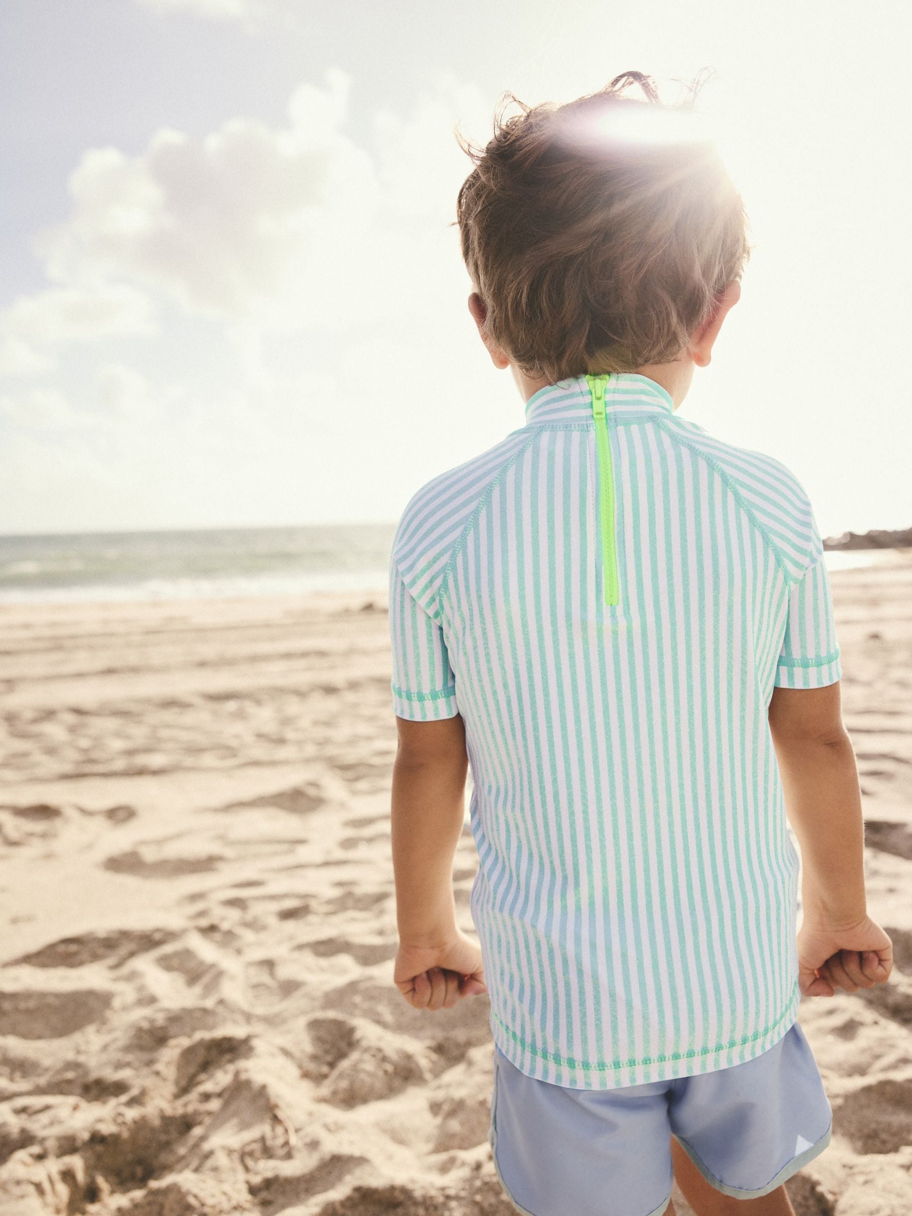 Green Stripe Rash Vest (3mths-7yrs)