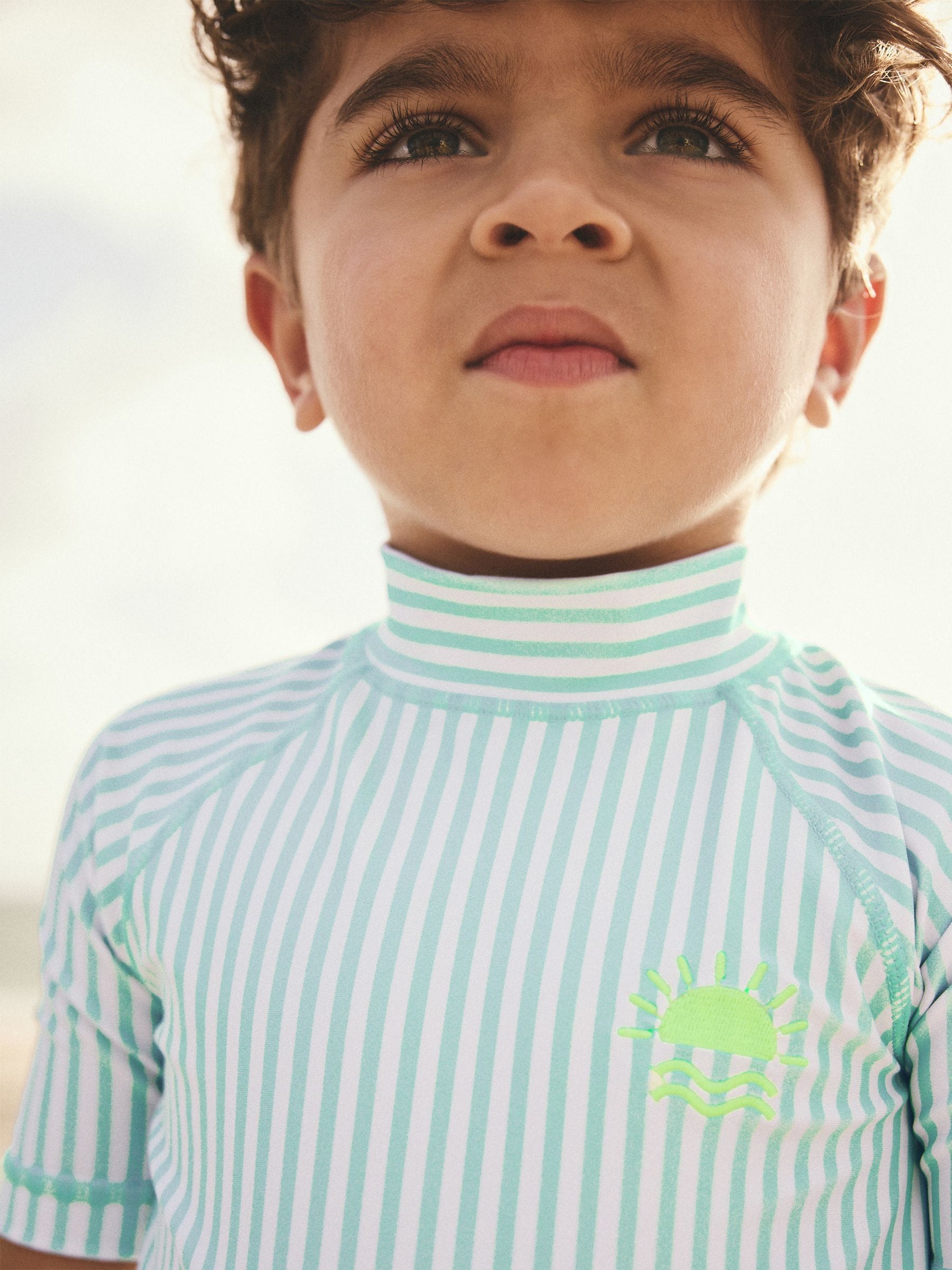 Green Stripe Rash Vest (3mths-7yrs)