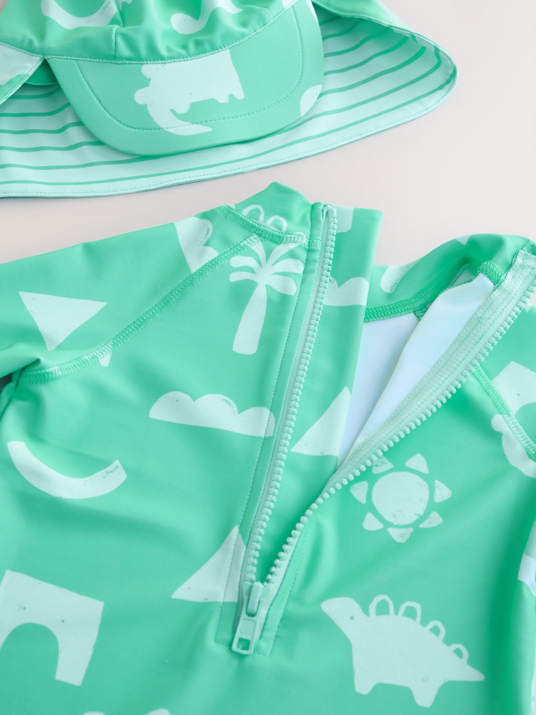 Green Sunsafe Swimsuit and Hat Set (3mths-7yrs)