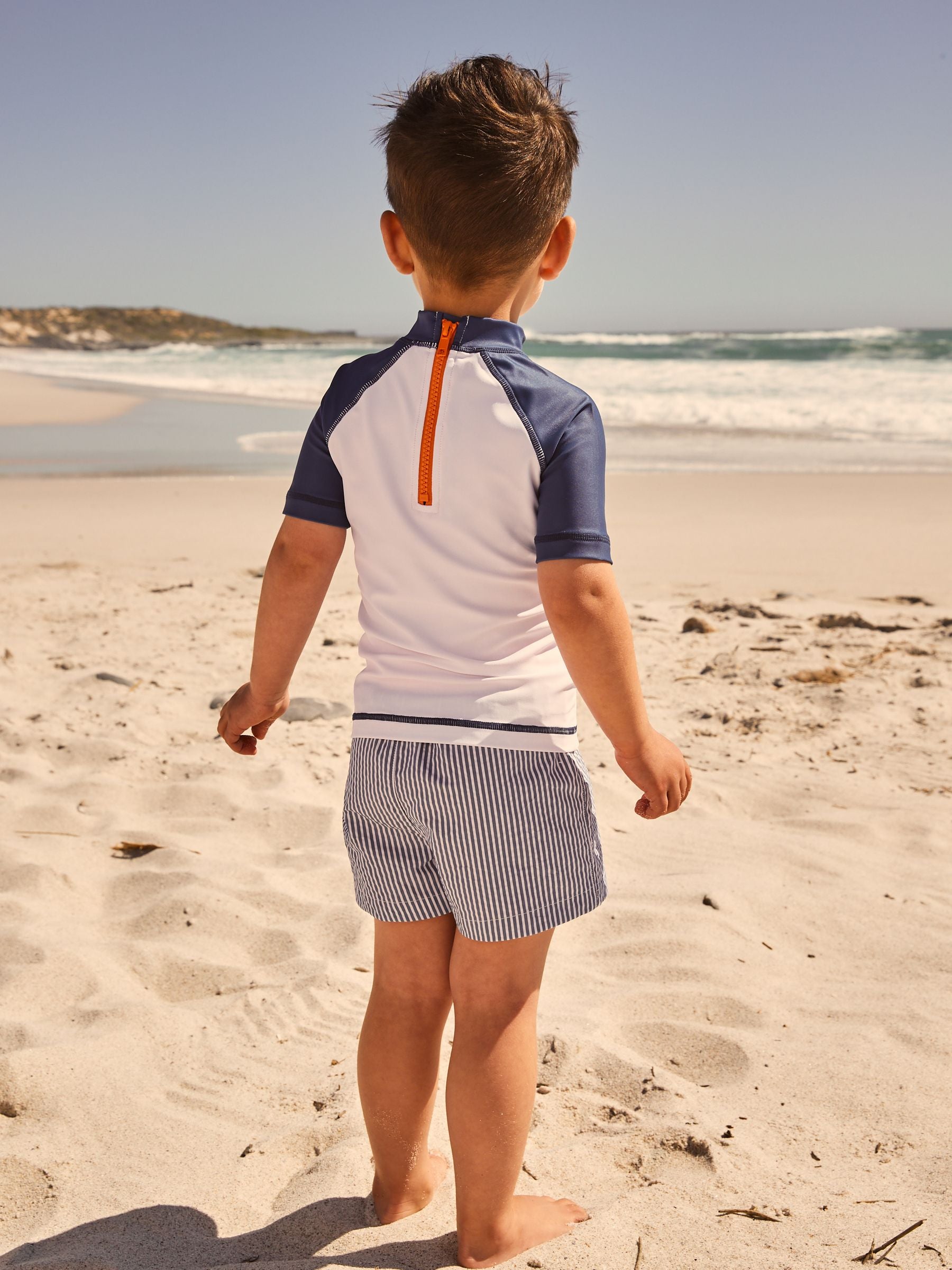 Blue/White Stripe Rash Vest and Shorts Set (3mths-7yrs) (3mths-7yrs)