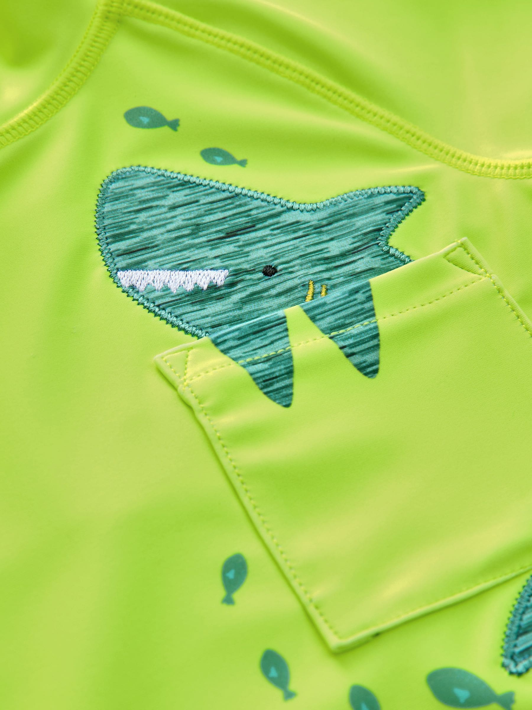 Yellow Green Shark Rash Vest and Shorts Set (3mths-7yrs) (3mths-7yrs)