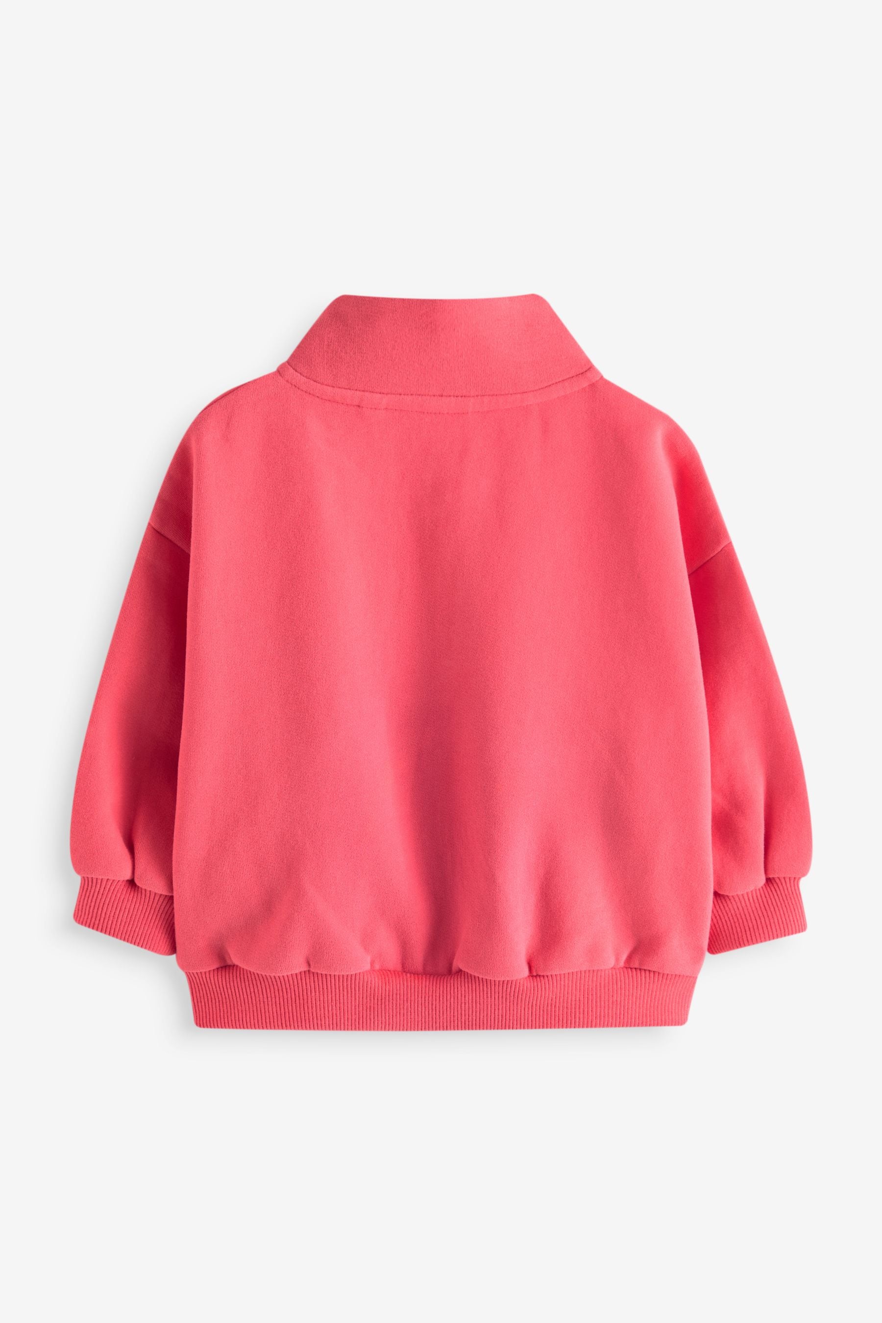 Coral Pink Half Zip Sweatshirt (3mths-7yrs)