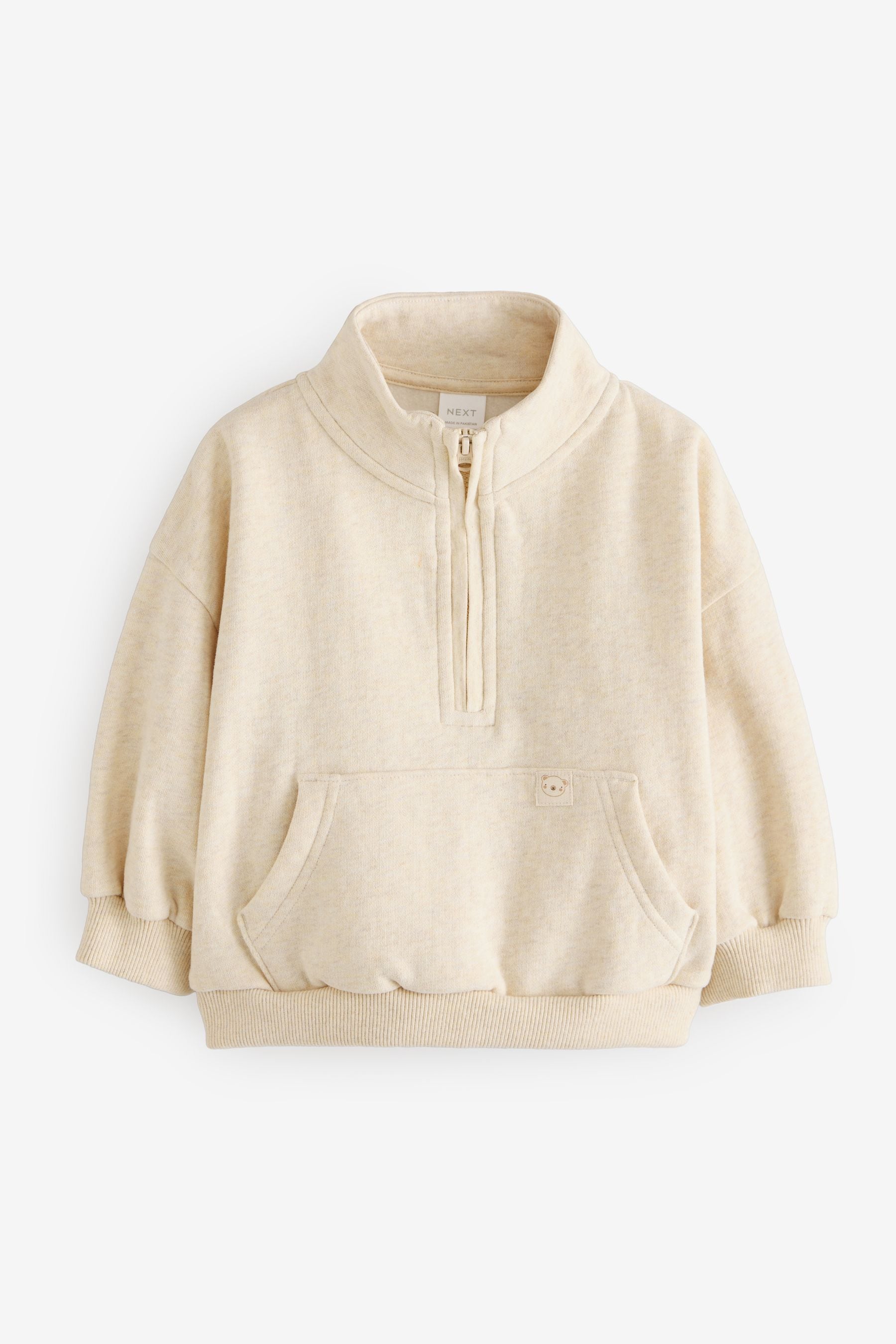 Oatmeal Cream Half Zip Sweatshirt (3mths-7yrs)