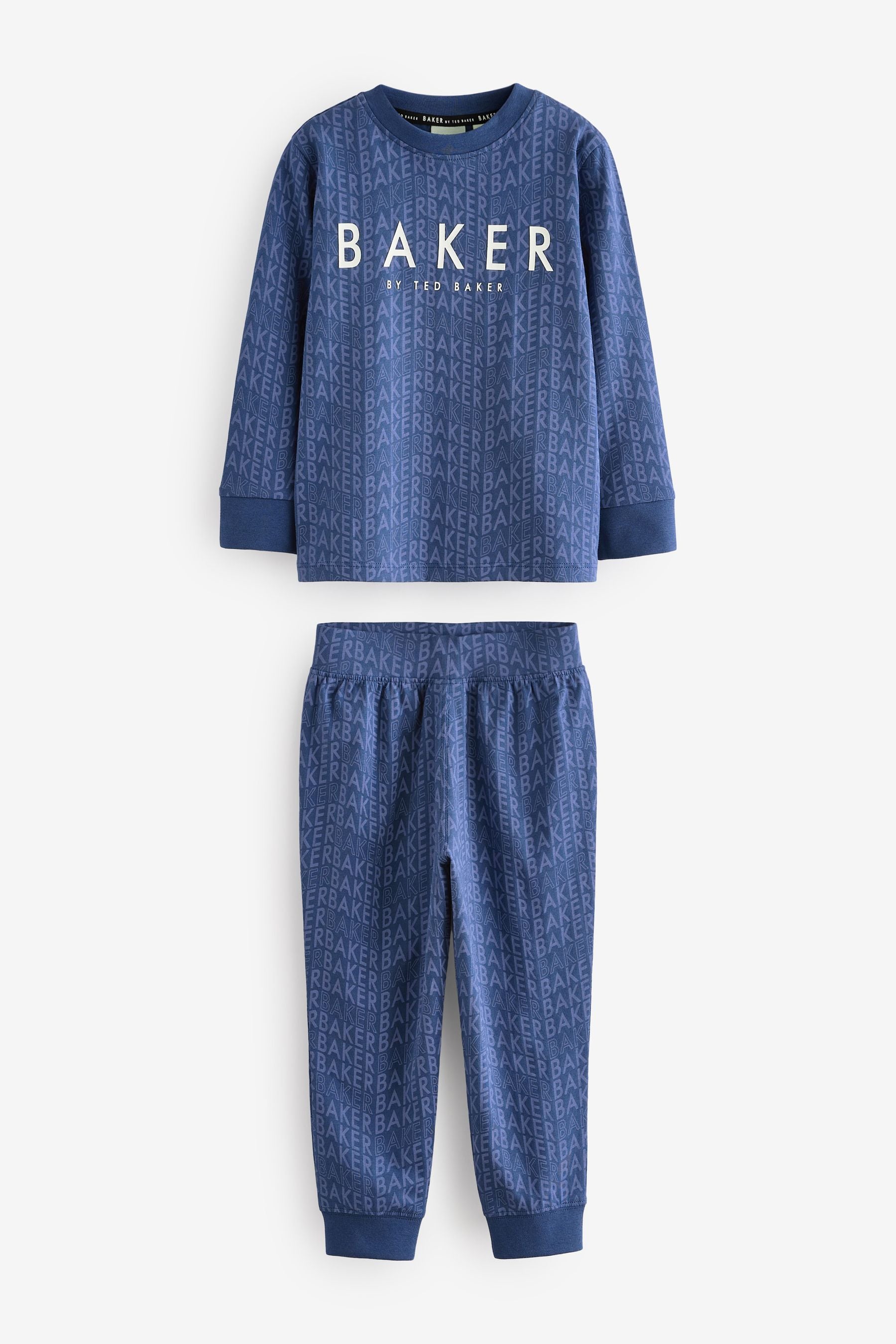 Baker by Ted Baker Blue/Green Long Sleeve Pyjamas 2 Pack