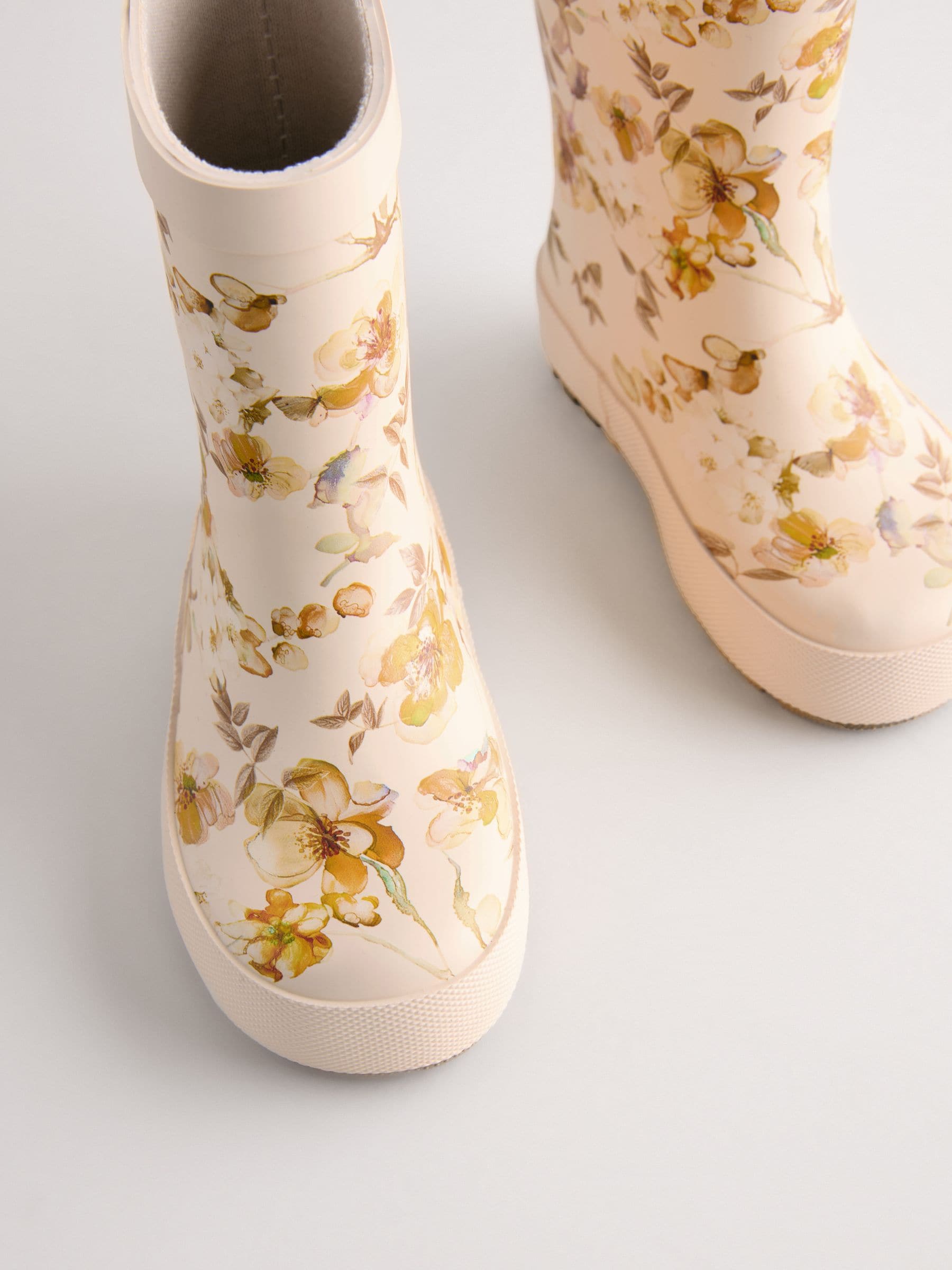 Yellow Print Wellies