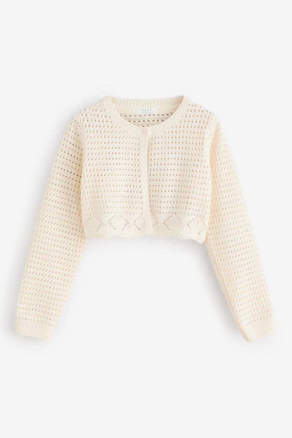 Ecru Crochet Cardigan (3-16yrs)