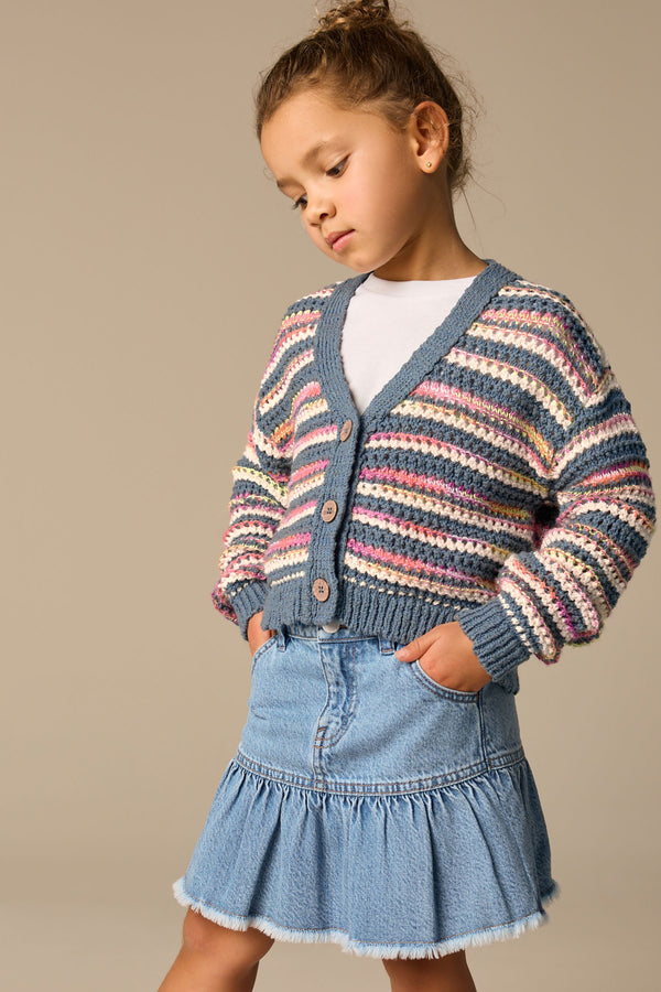 Blue V-Neck Cardigan (3-16yrs)